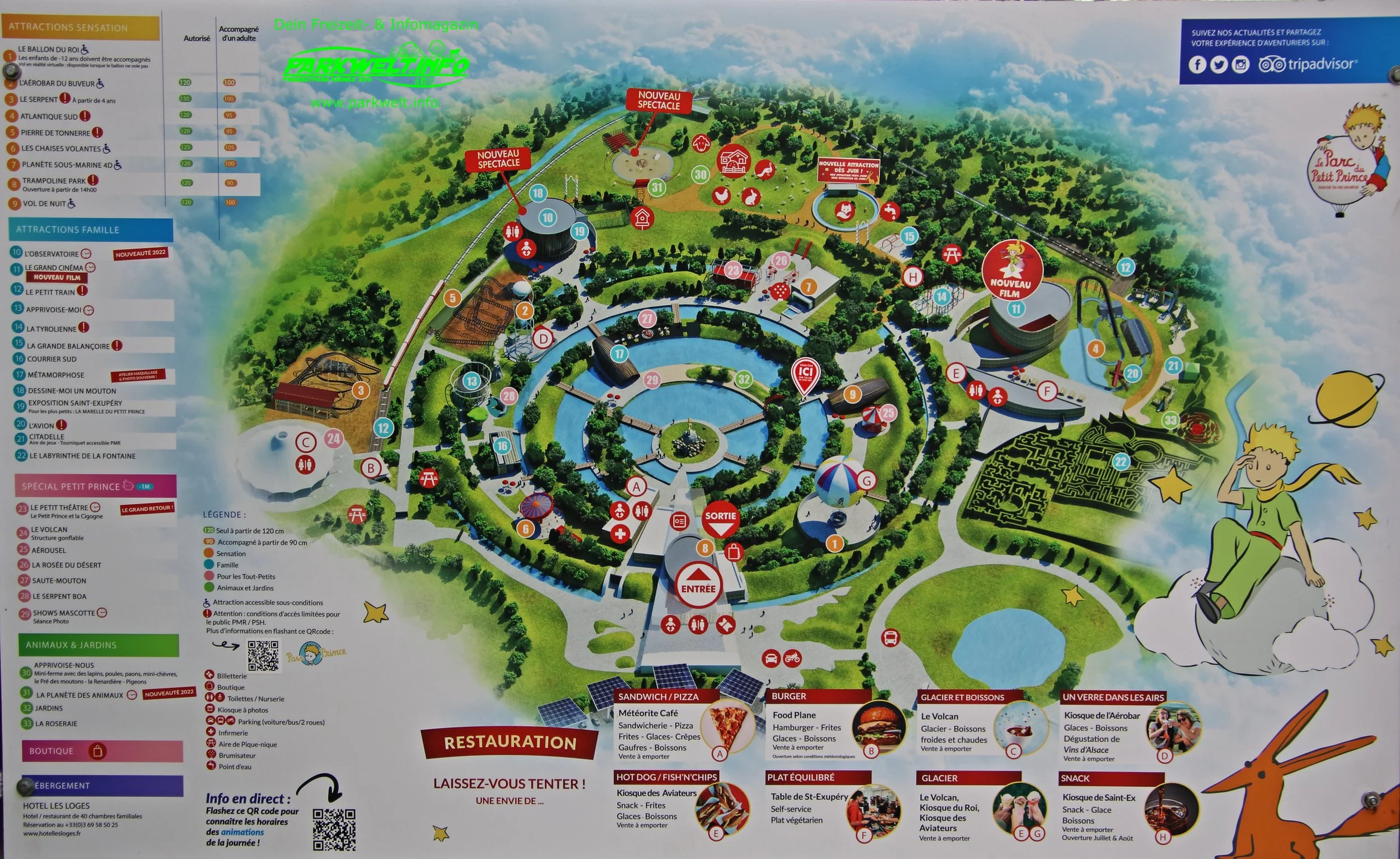Le Parc du Petit Prince Freizeitpark Themepark Amusementpark Frankreich France kleiner prinz Attraktionen Achterbahn Show Info News Freizeit Preise Öffnungszeiten Parkplatz Anfahrt Adresse