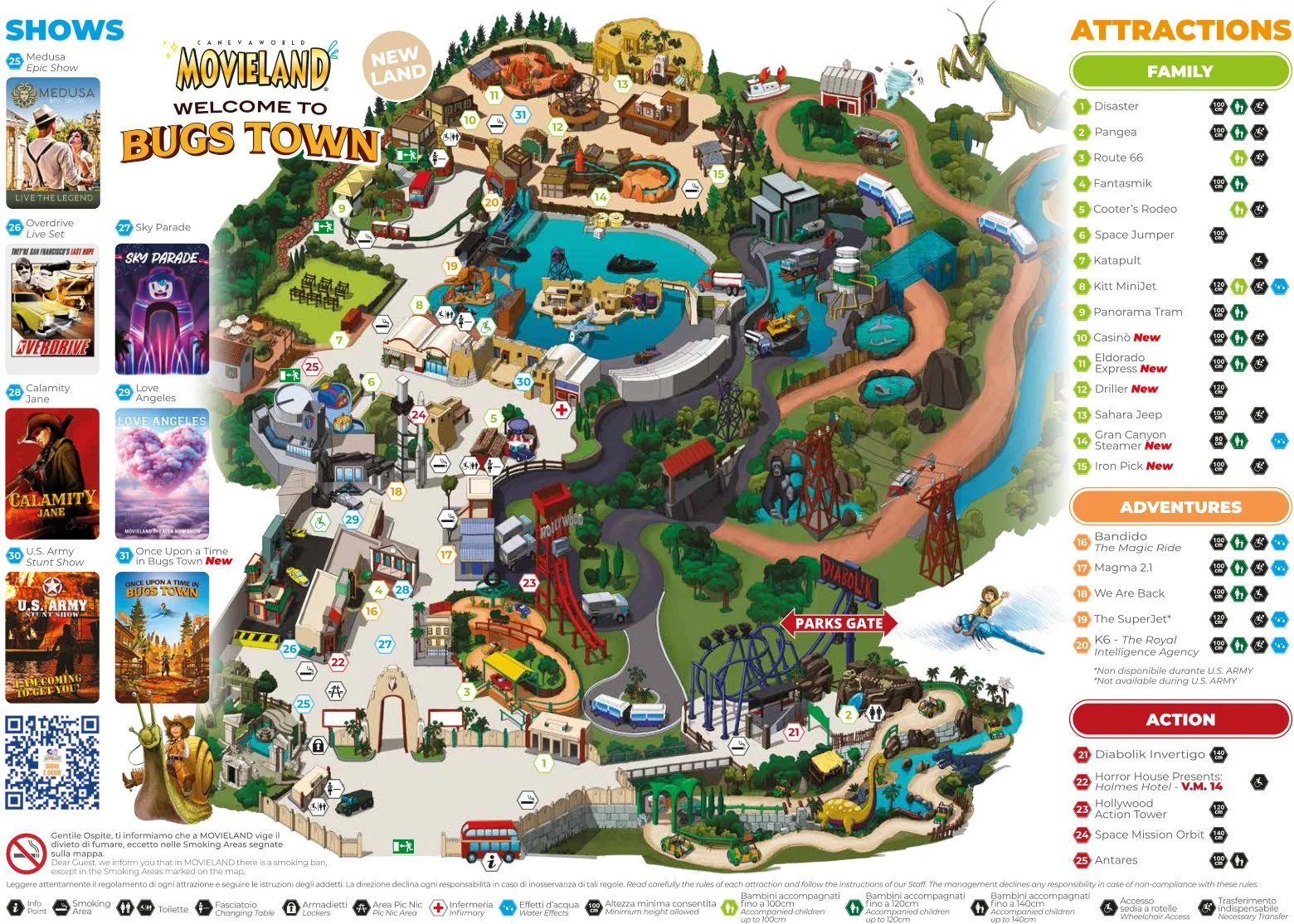 Parkplan Movieland Park – Alle Attraktionen im Freizeitpark am Gardasee entdecken