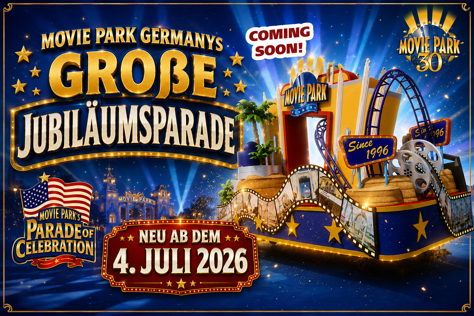 Movie Park Germanys große Jubiläumsparade erobert das Hollywood-Set!