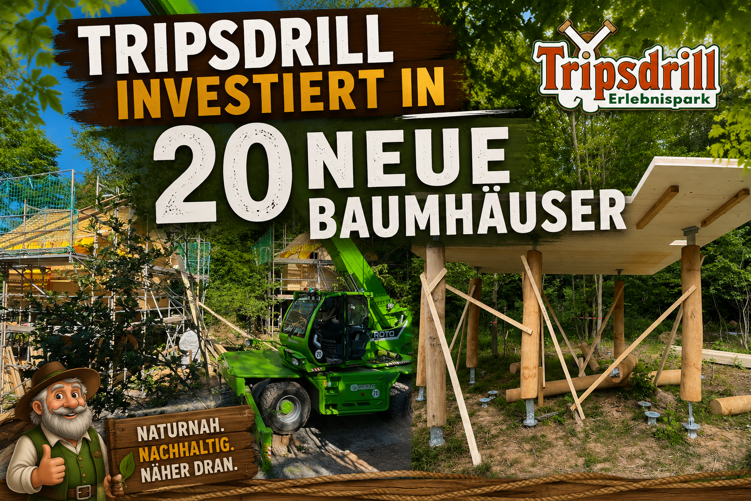 Tripsdrill investiert in 20 neue Baumhäuser