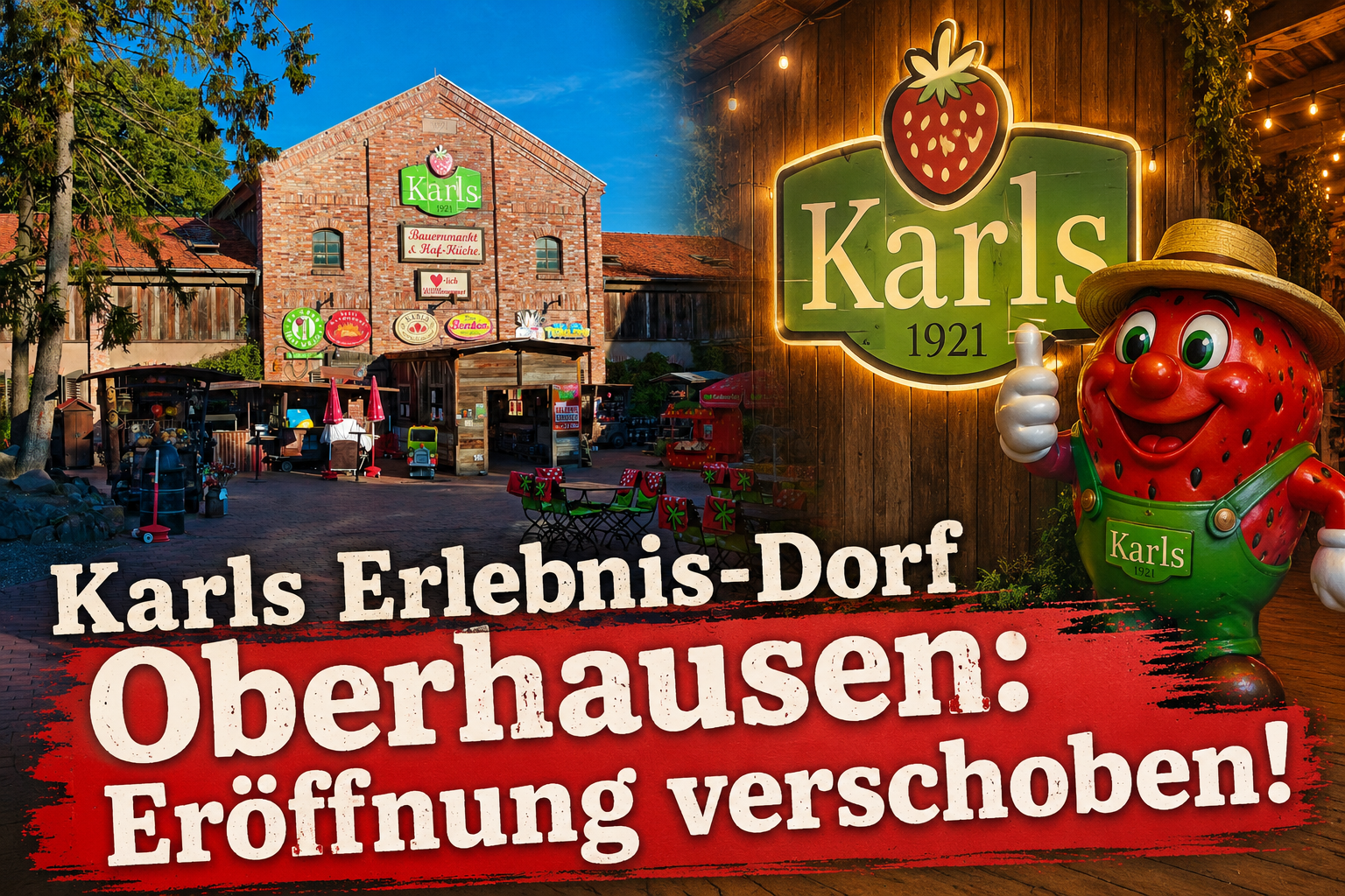 Karls Erlebnis-Dorf Oberhausen: Eröffnung verschoben!