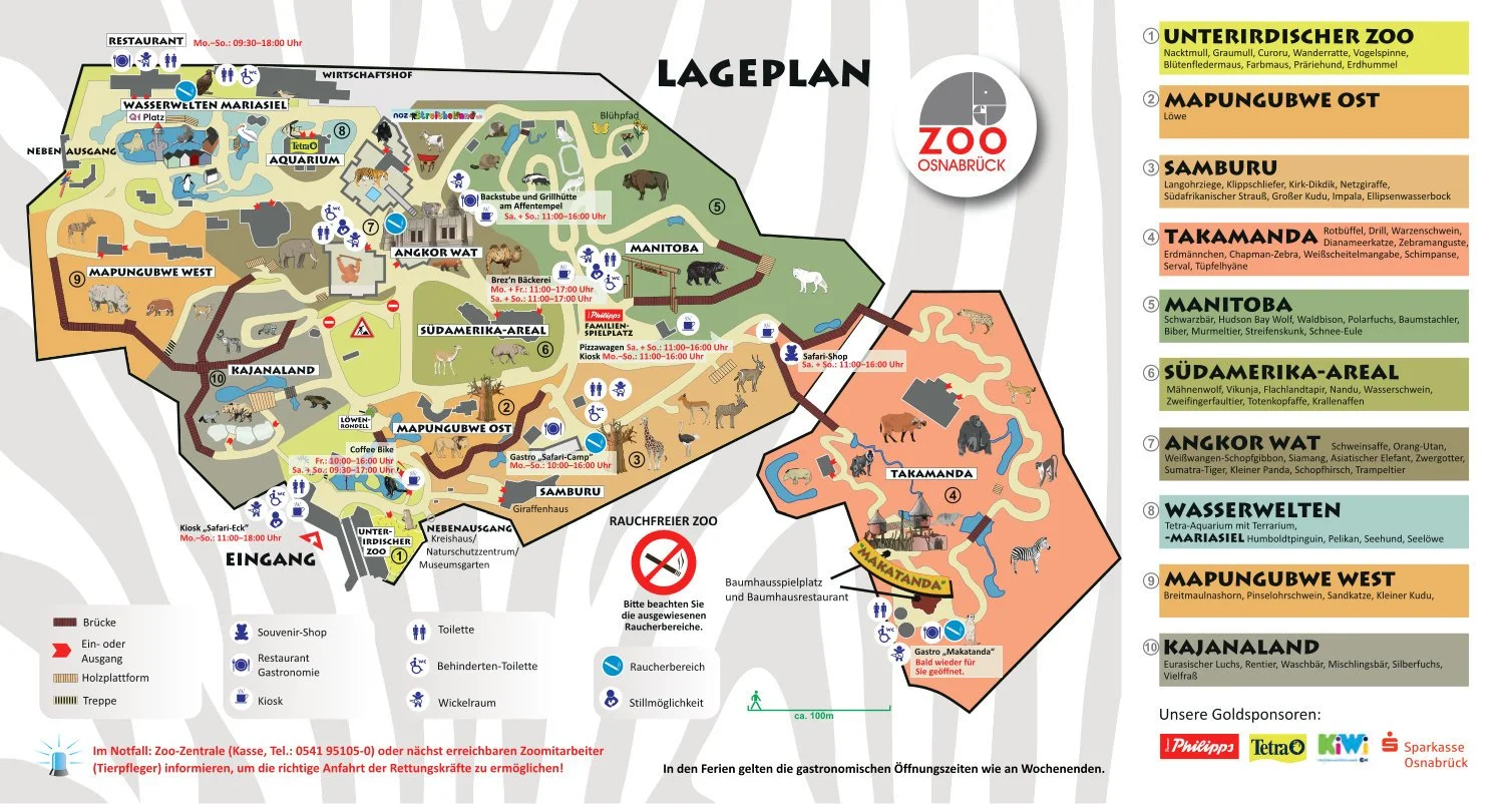 Zoo Osnabrück Niedersachsen Wildpark Infos Tiere Parkplan Park Plan Adresse Anfahrt Parkplatz Preise Aquarium