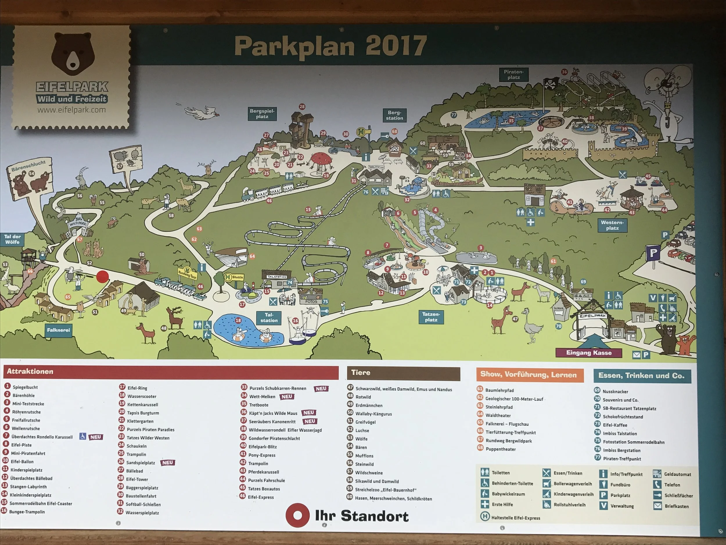 Eifelpark 2017 Parkplan Park Plan Gondorf Zeitreise