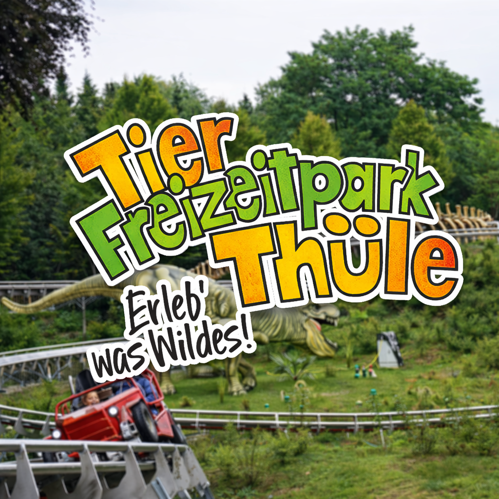  Tier-Freizeitpark Thüle, mit Achterbahn Tier Freizeitpark Thüle Friesoythe Niedersachsen Attraktionen Adresse Map Guide Park Plan Achterbahn Rollercoaster Tiere Fahrgeschäfte Infos 