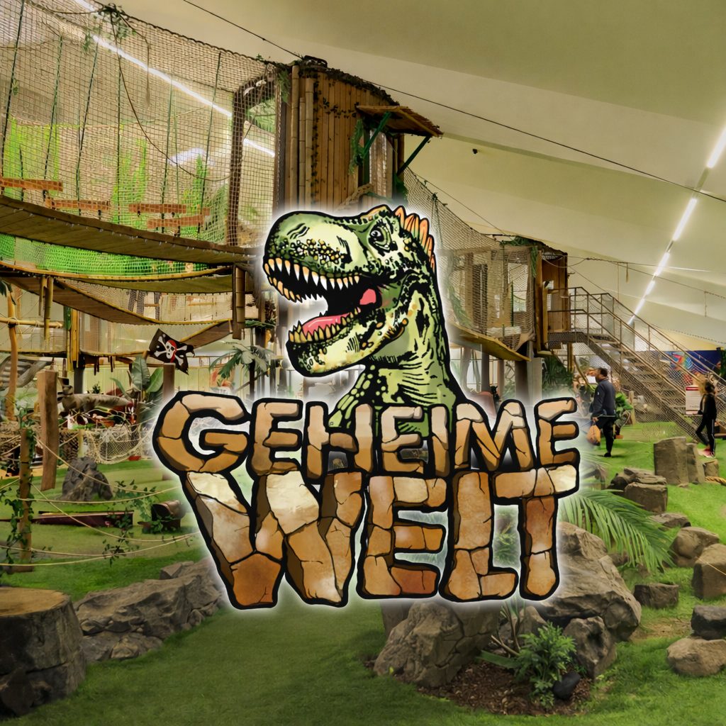 Ein indoor Dinosaurier-Kletterpark Geheime Welt Geheime Welt Kobern Gondorf Freizeitpark Ausflugsziel Minigolf Infoor Freizeit Klettergarten Rheinland Pfalz Kinder Dinos