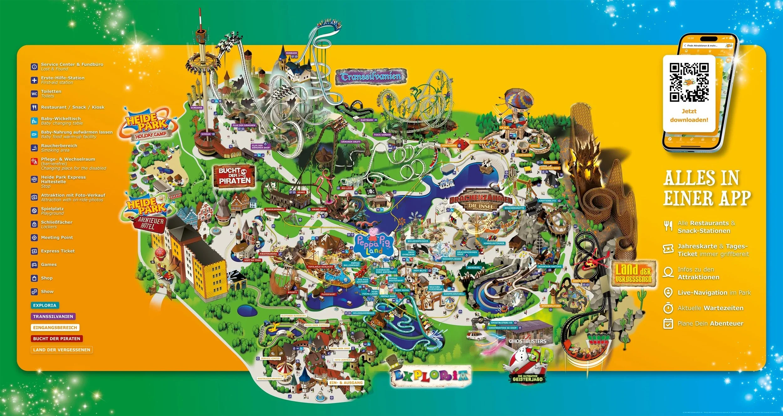 Heide Park Resort Soltau Niedersachsen Freizeitpark Themepark Colossos Achterbahn Attraktionen Park Plan Adresse Infos Bilder Show