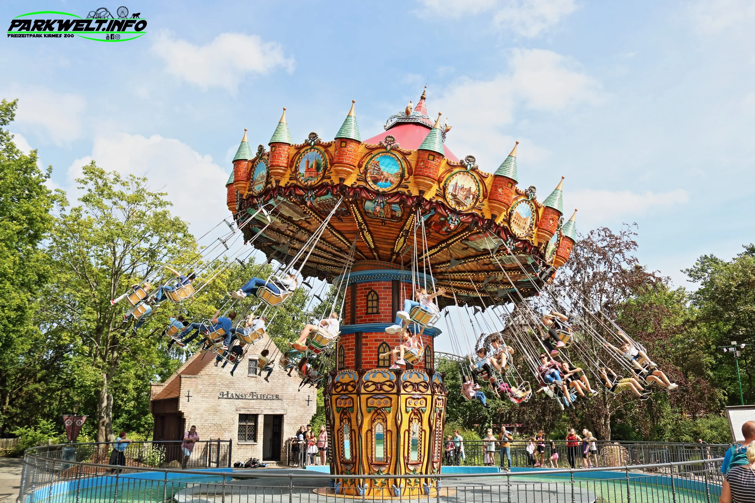 Hanse Flieger Wooddesign Kettenkarussell Ketten Karussell Hansa Park Freizeitpark Themepark Ostsee Sierksdorf Info Map Guide Attraktionen Fahrgeschäfte Park Plan Achterbahn