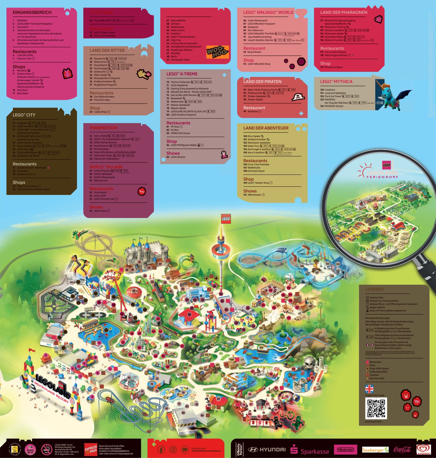 lego legoland park plan parkplan map guide günzburg freizeitpark themepark achterbahn attraktionen merlin