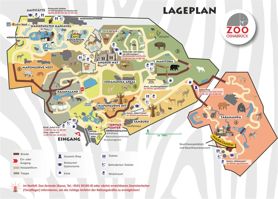 Zoo Osnabrück Niedersachsen Wildpark Infos Tiere Parkplan Park Plan Adresse Anfahrt Parkplatz Preise Aquarium