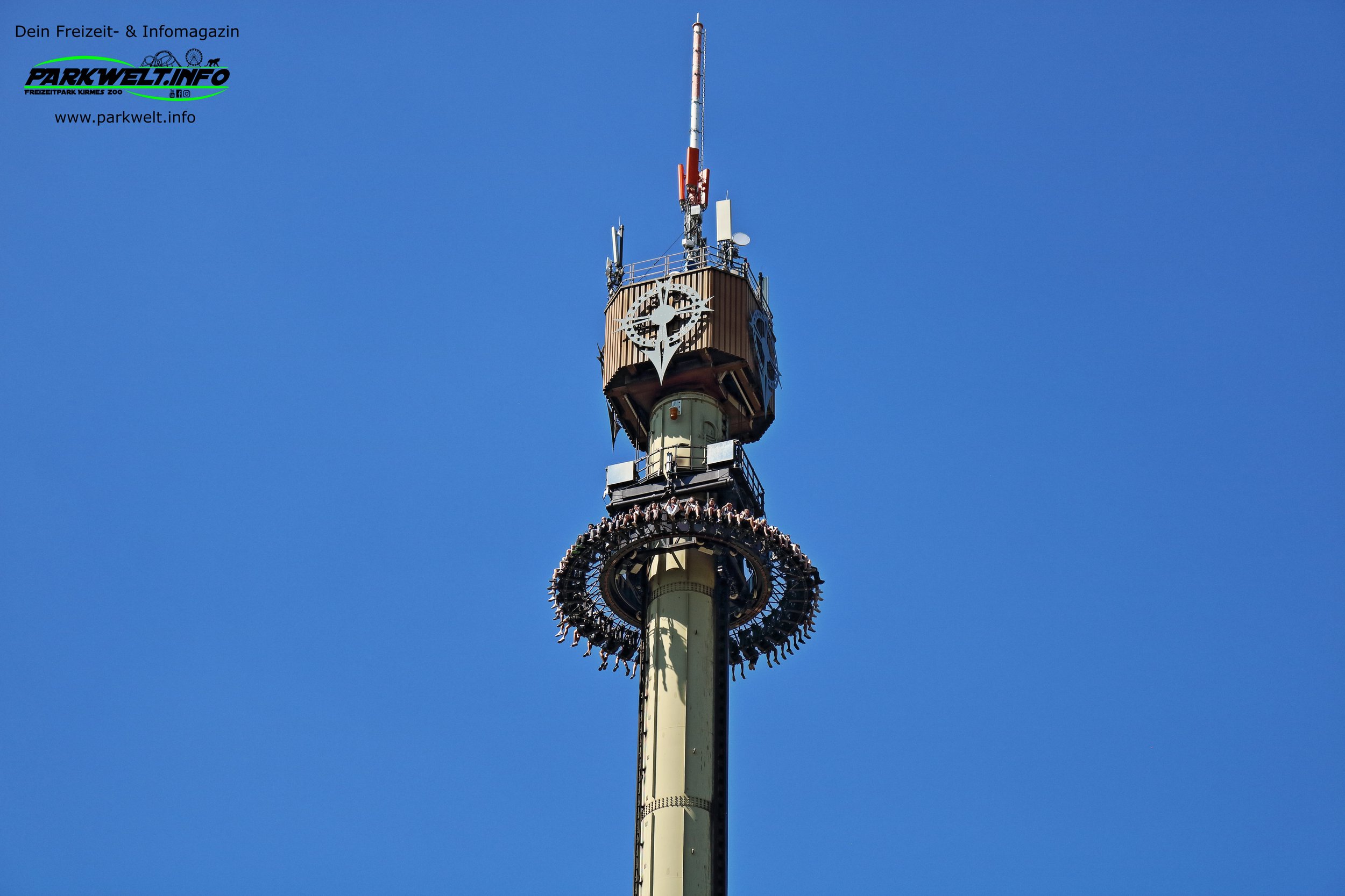 Scream Intamin Gyro Drop Tower Freefall Free Fall Heide Park Resort Soltau Niedersachsen Freizeitpark Themepark Colossos Achterbahn Attraktionen Park Plan Adresse Infos Bilder Show