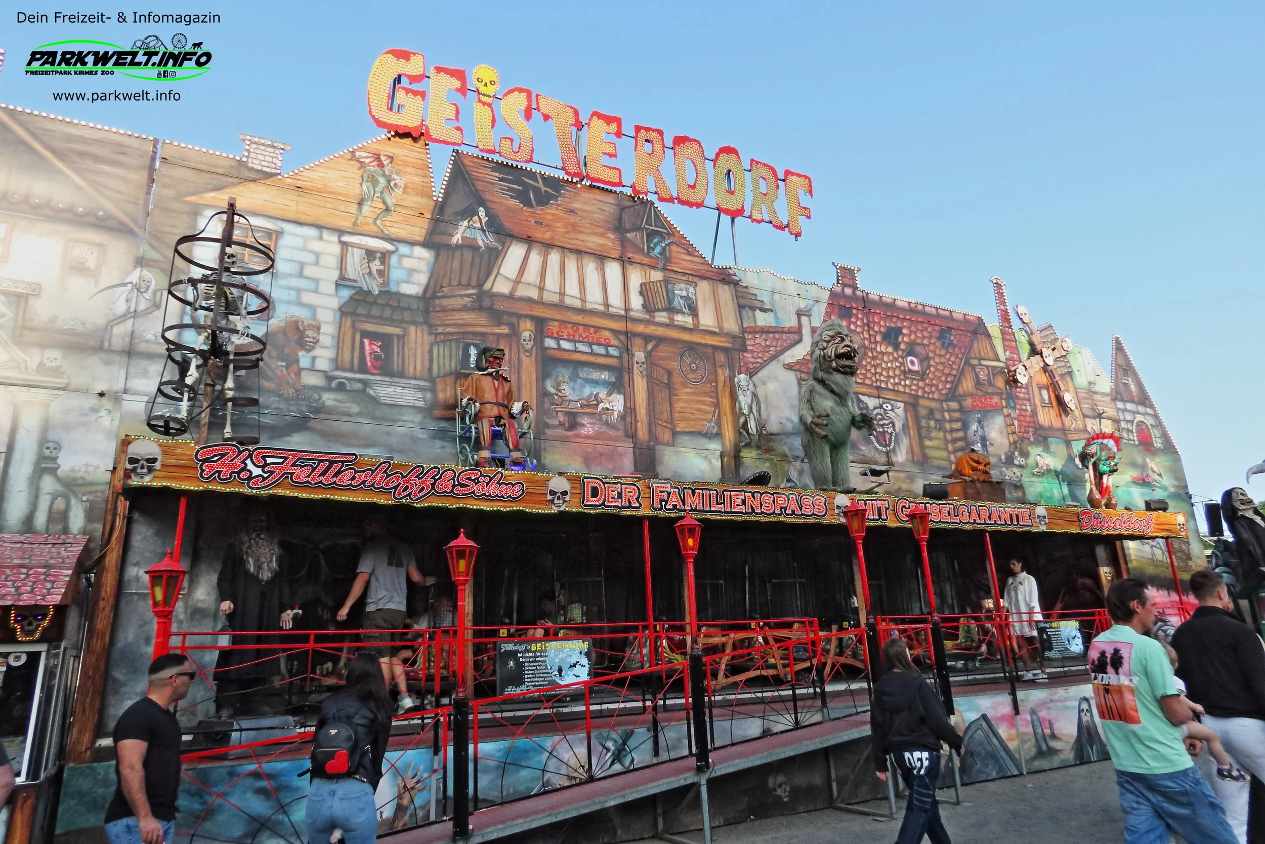 Geisterdorf Hermann Fellerhoff Düsseldorf Geisterbahn Ghost Train Emiliana Lunapark Kirmes Volksfest Schausteller Info