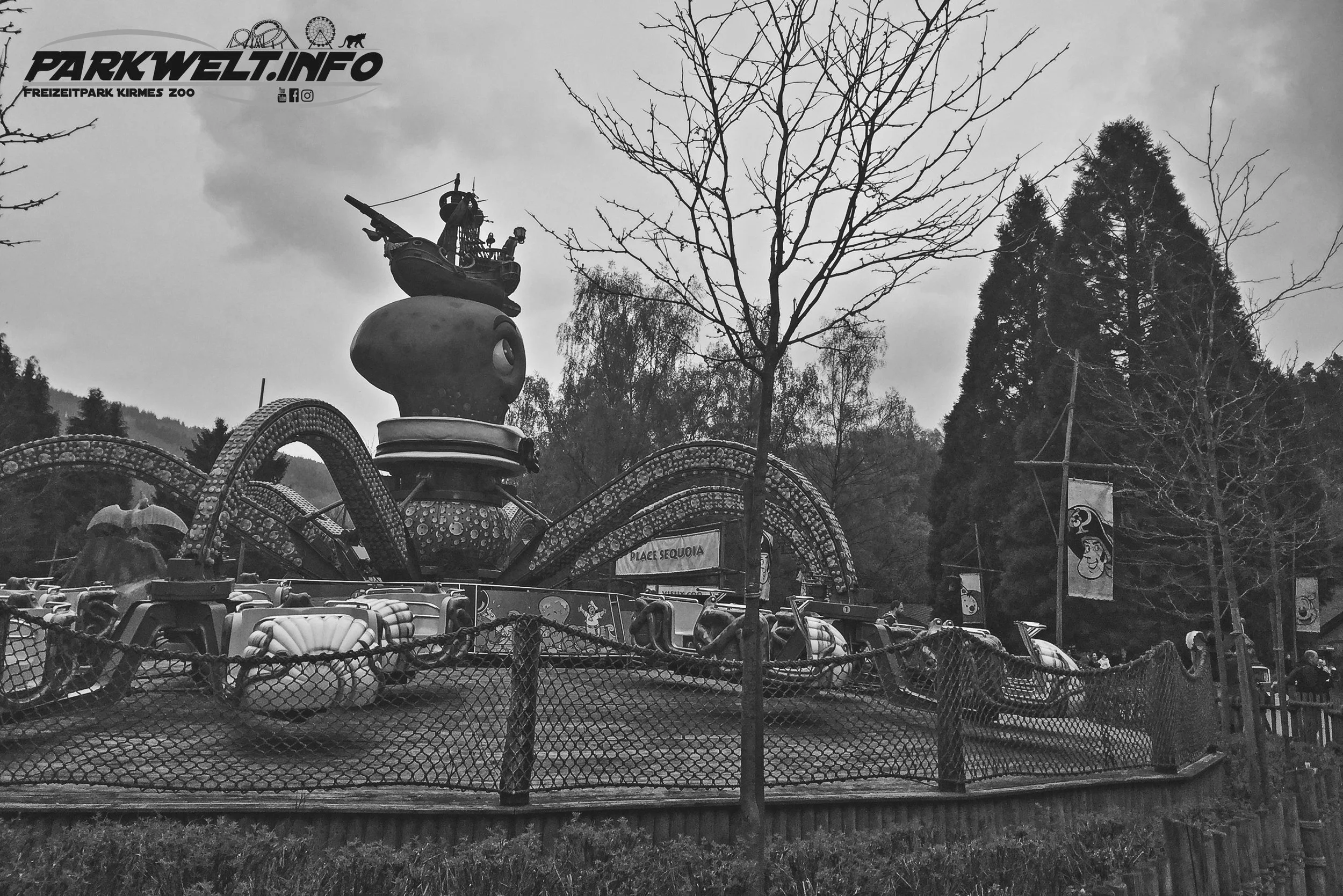 Octopus Schwarzkopf Anton Krake ehemalige Plopsa Coo Stavelot Belgien Freizeitpark Themepark Attraktionen Fahrgeschäfte Achterbahn Coaster Park Plan Map Guide Info Wetter Belgium