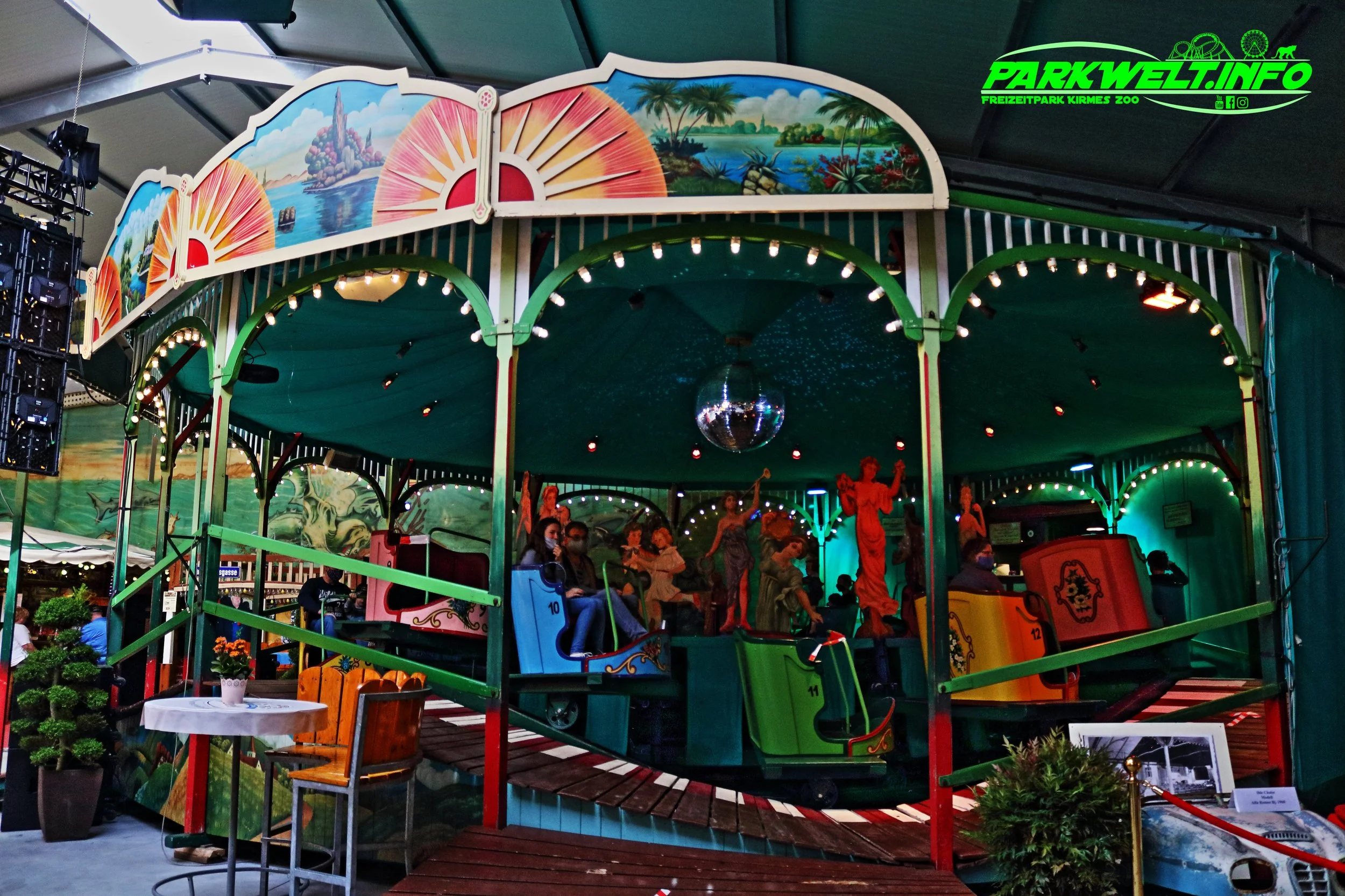 Evas Fahrt ins Paradies Schleifer Berg und Talbahn Heyn Kirmes Volksfest Historisch