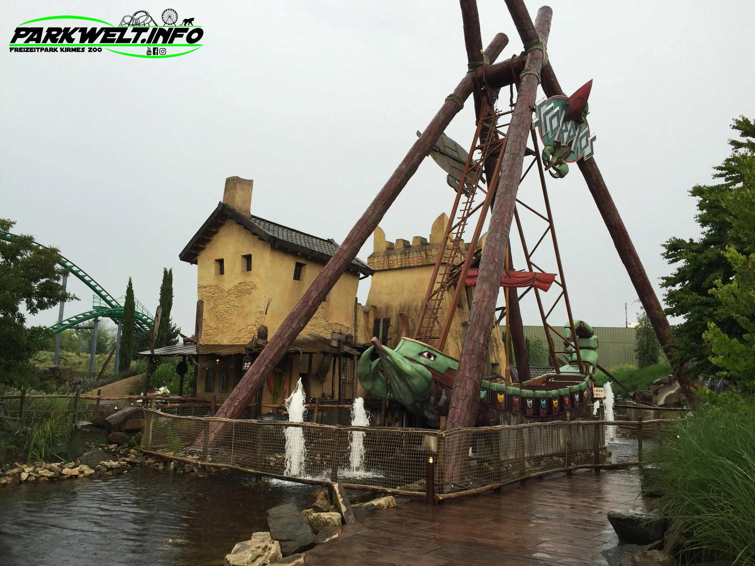 Scorpios Metallbau Emmeln Schiffschaukel Santa Maria Attractiepark Toverland Freizeitpark Themepark Attraktionen Fahrgeschäfte Achterbahn Rollercoaster guide Map Park Plan Sevenum Niederlande Holland