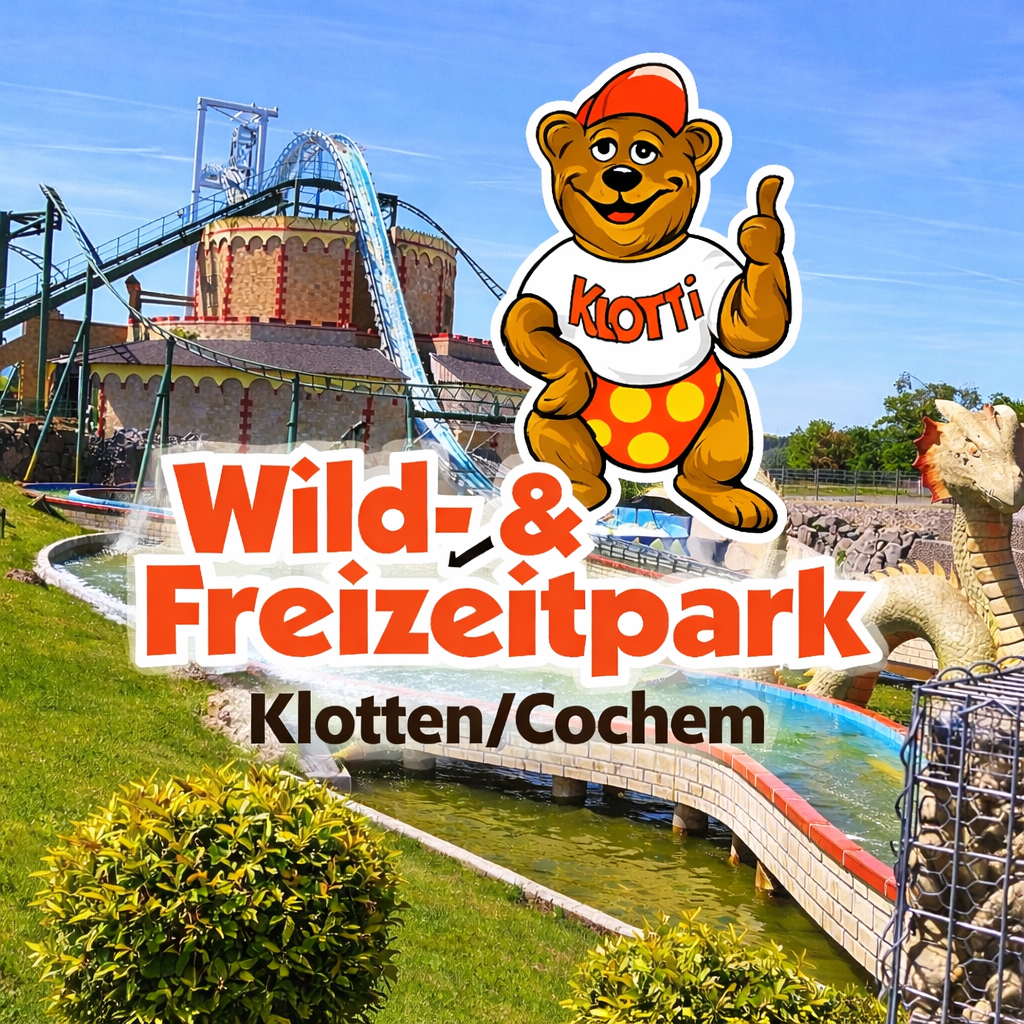 Ein Freizeitpark mit Wasserrutschen, Attraktion, Wasserbahn Wild- & Freizeitpark Klotten/Cochem klotti Park klotten wildpark freizeitpark wild attraktionen tiere