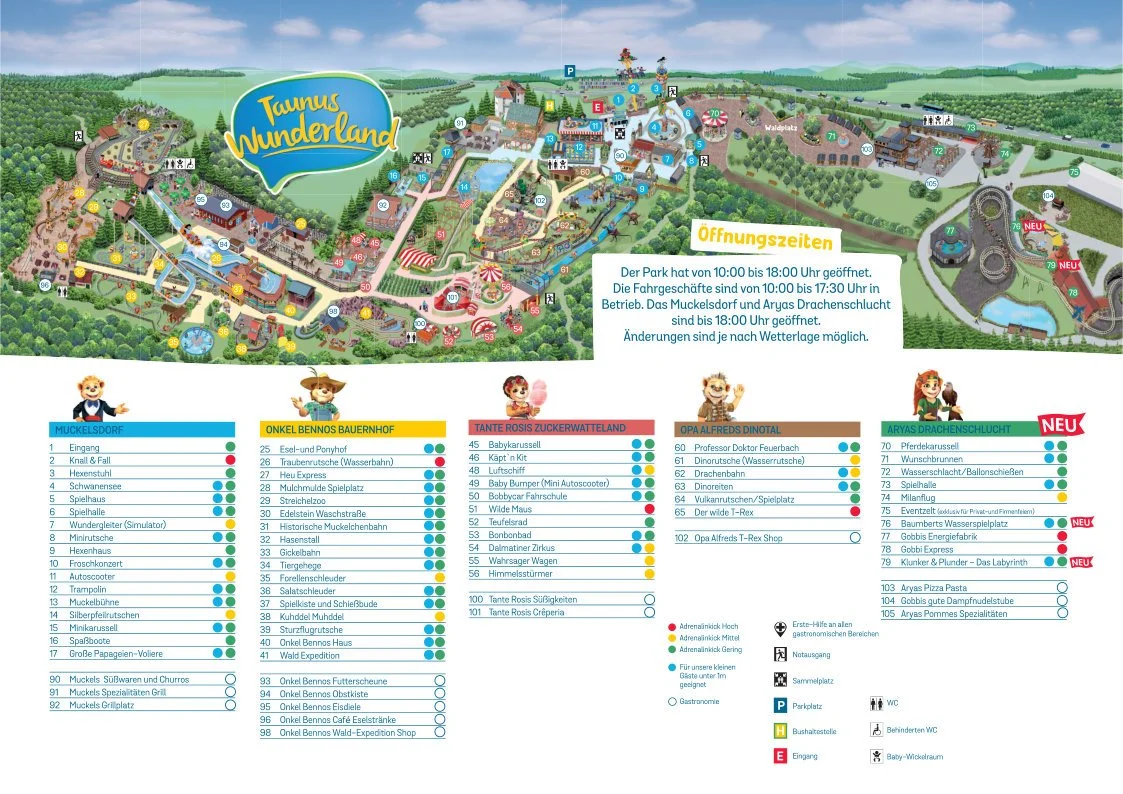 Taunus Wunderland Schlangenbad Freizeitpark Park Plan Guide Map Parkplan
