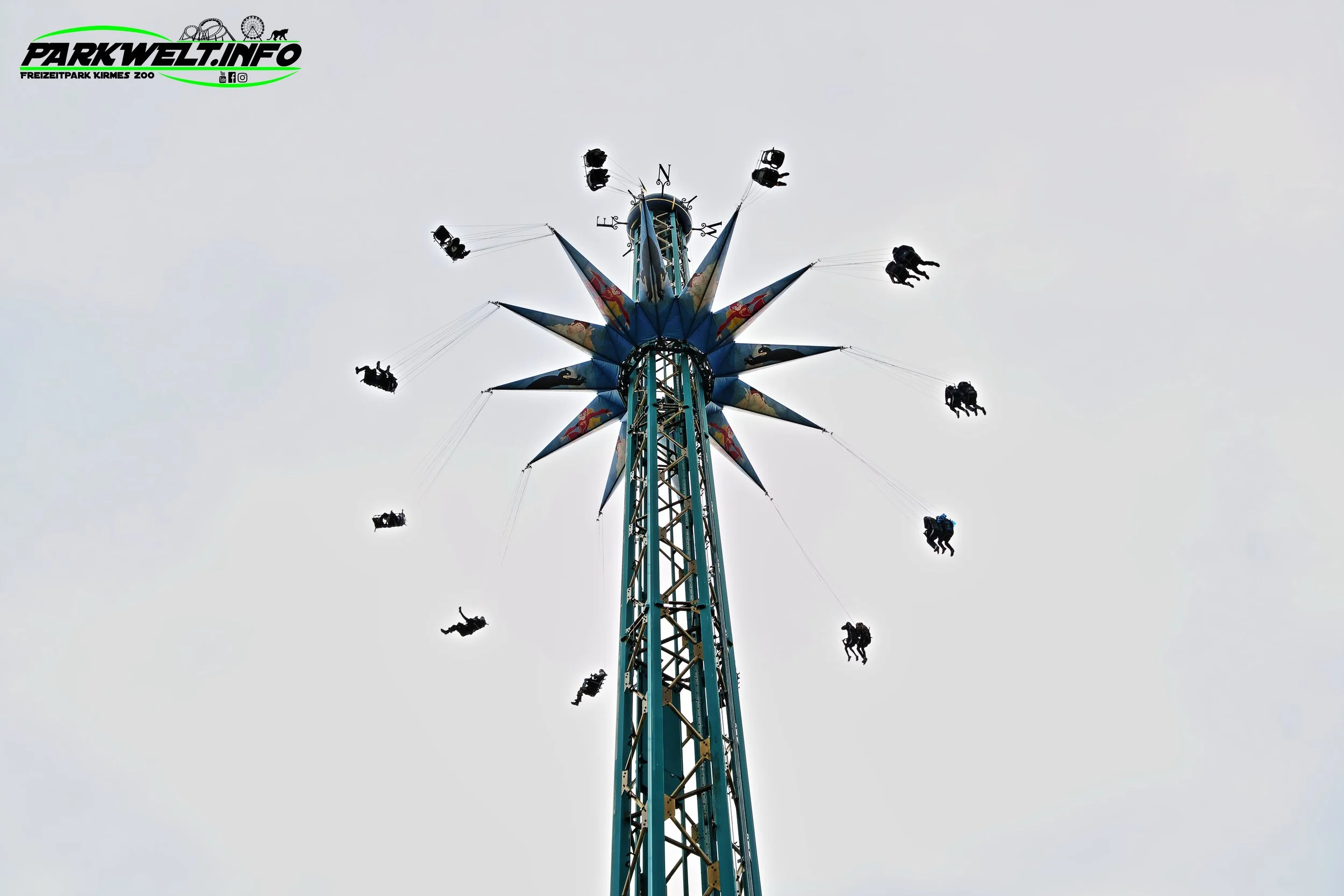 Mega Mindy Flyer Funtime Star Flyer Kettenkarussell Plopsa Coo Stavelot Belgien Freizeitpark Themepark Attraktionen Fahrgeschäfte Achterbahn Coaster Park Plan Map Guide Info Wetter Belgium