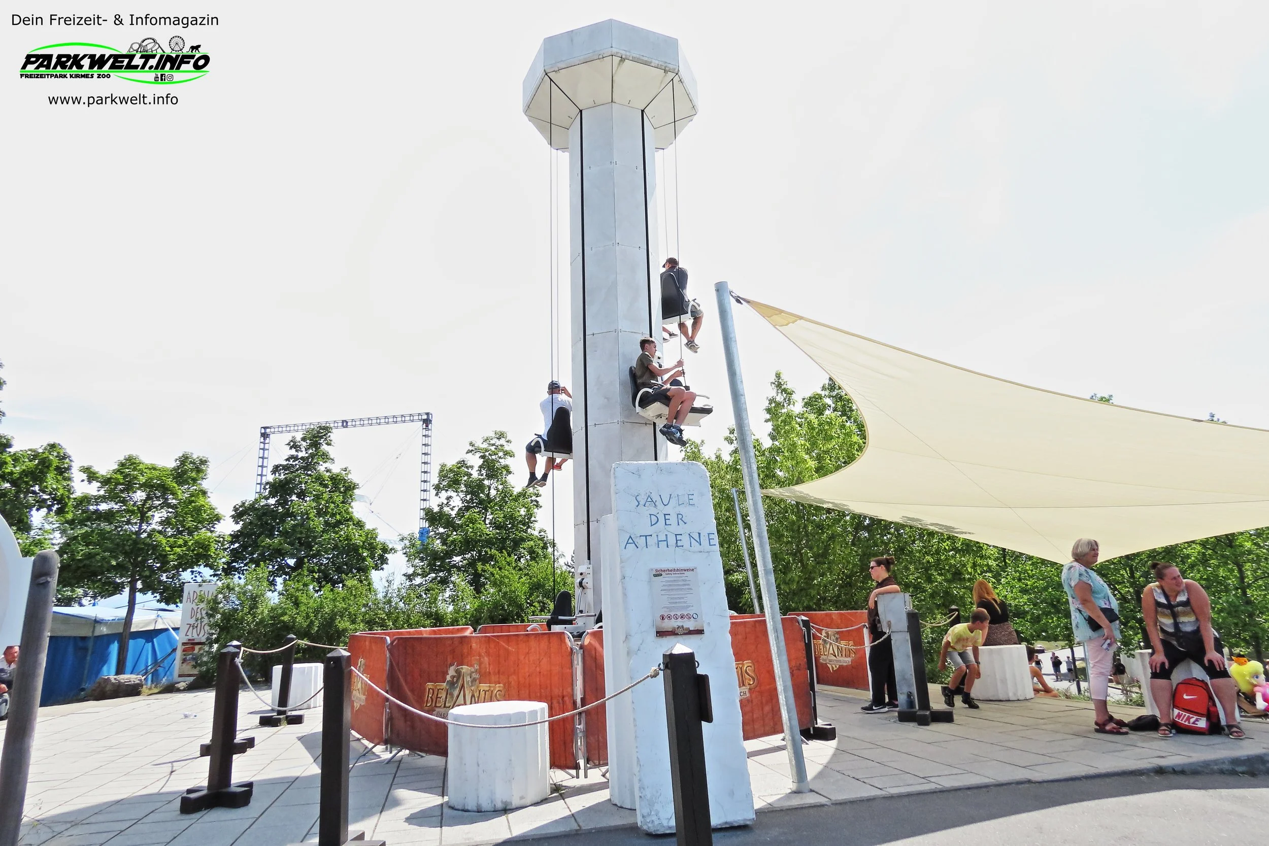 Säule der Athene Sunkid Tower Belantis Das Abenteuer Reich Freizeitpark Themepark Sachsen Park Plan Map Guide Achterbahn Attraktionen Fahrgeschäfte Rollercoaster Anfahrt Adresse Preise Öffnungszeiten