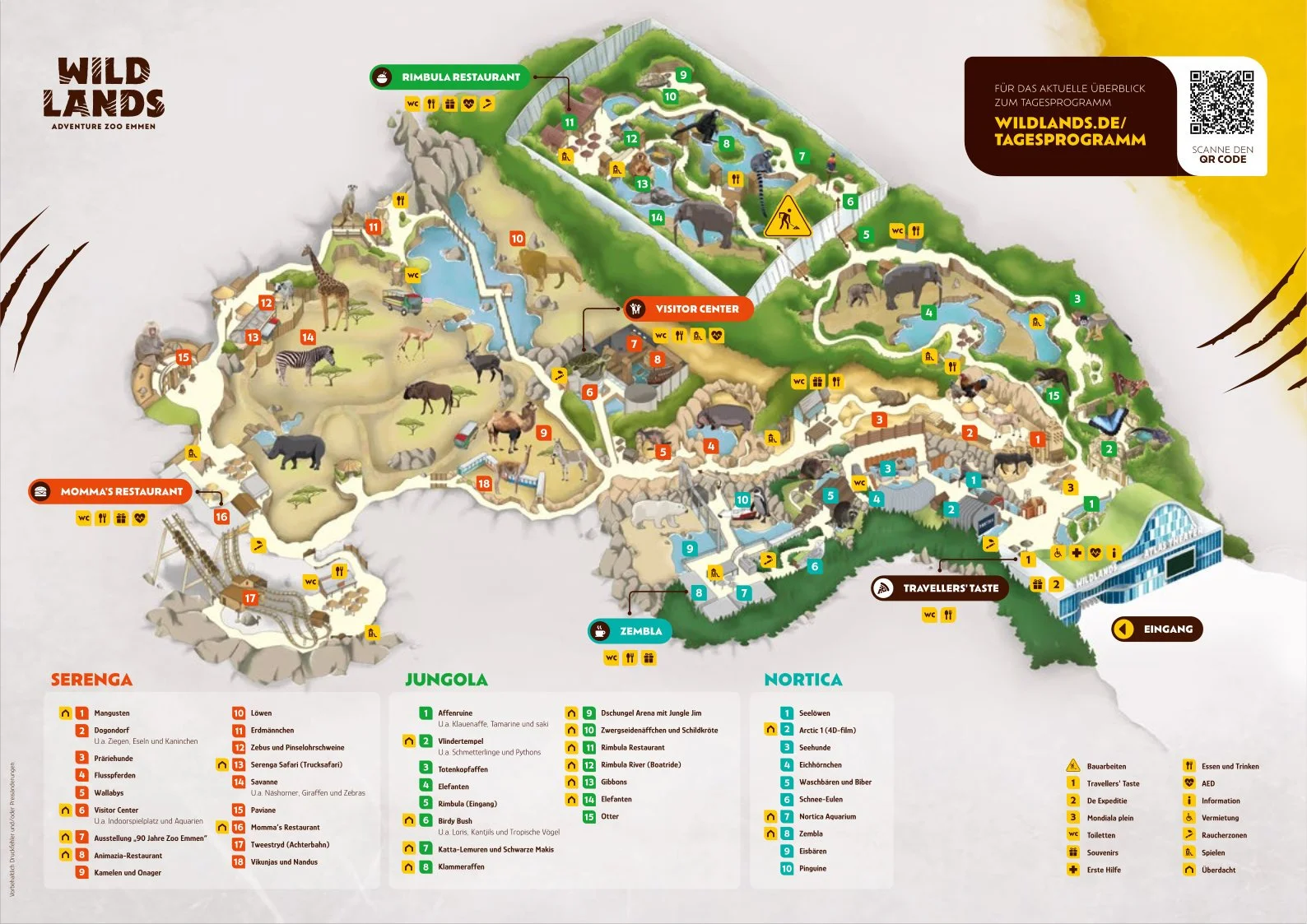 Wild Lands Wildlands Adventure Zoo Emmen Niederlande Netherlands Holland Park Plan Achterbahn Rollercoaster Safari Wildpark Ausflugsziel Attractiepark Themepark Freizeitpark Attraktionen Bilder Anfahrt Tweestryd Rimbula River Bootsfahrt