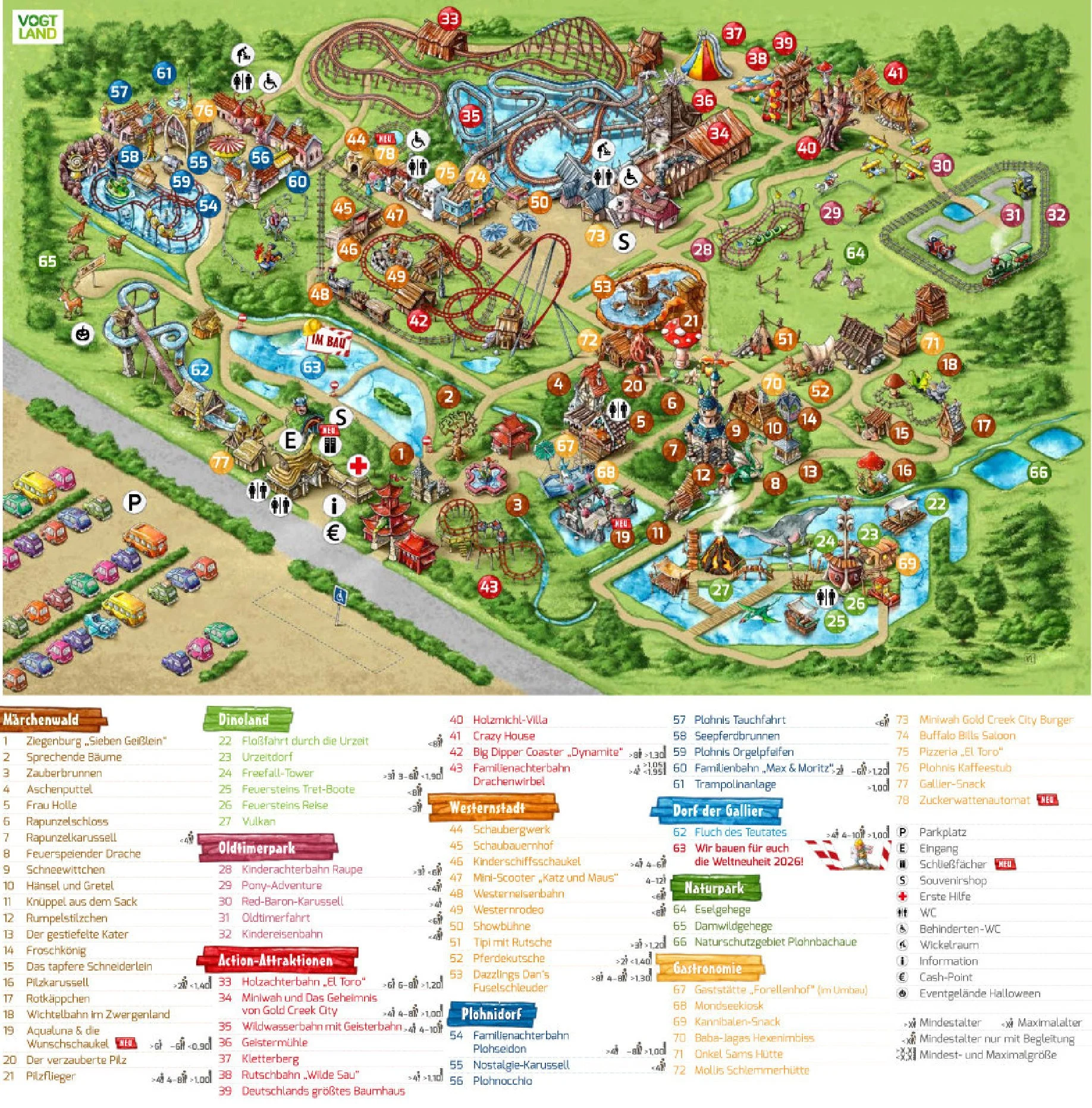 Plohn Freizeitpark Tthemepark Sachsen Attraktionen Fahrgeschäfte Achterbahn Dynamite Info News Lengenfeld Adresse Preise Event Park Plan Map Guide