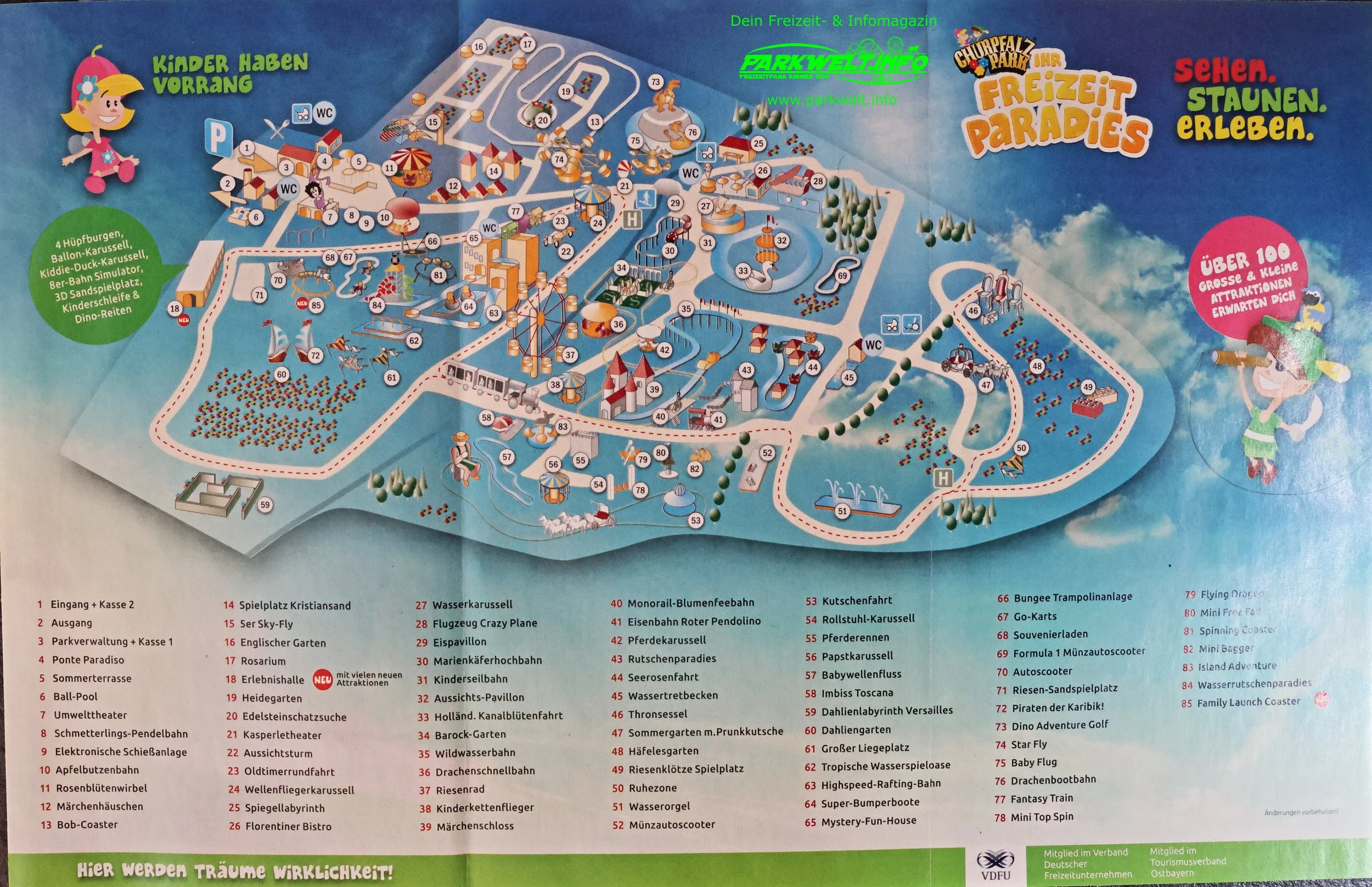 Churpfalzpark Churpfalz park attraktionen achterbahn info preise adresse park plan map guide