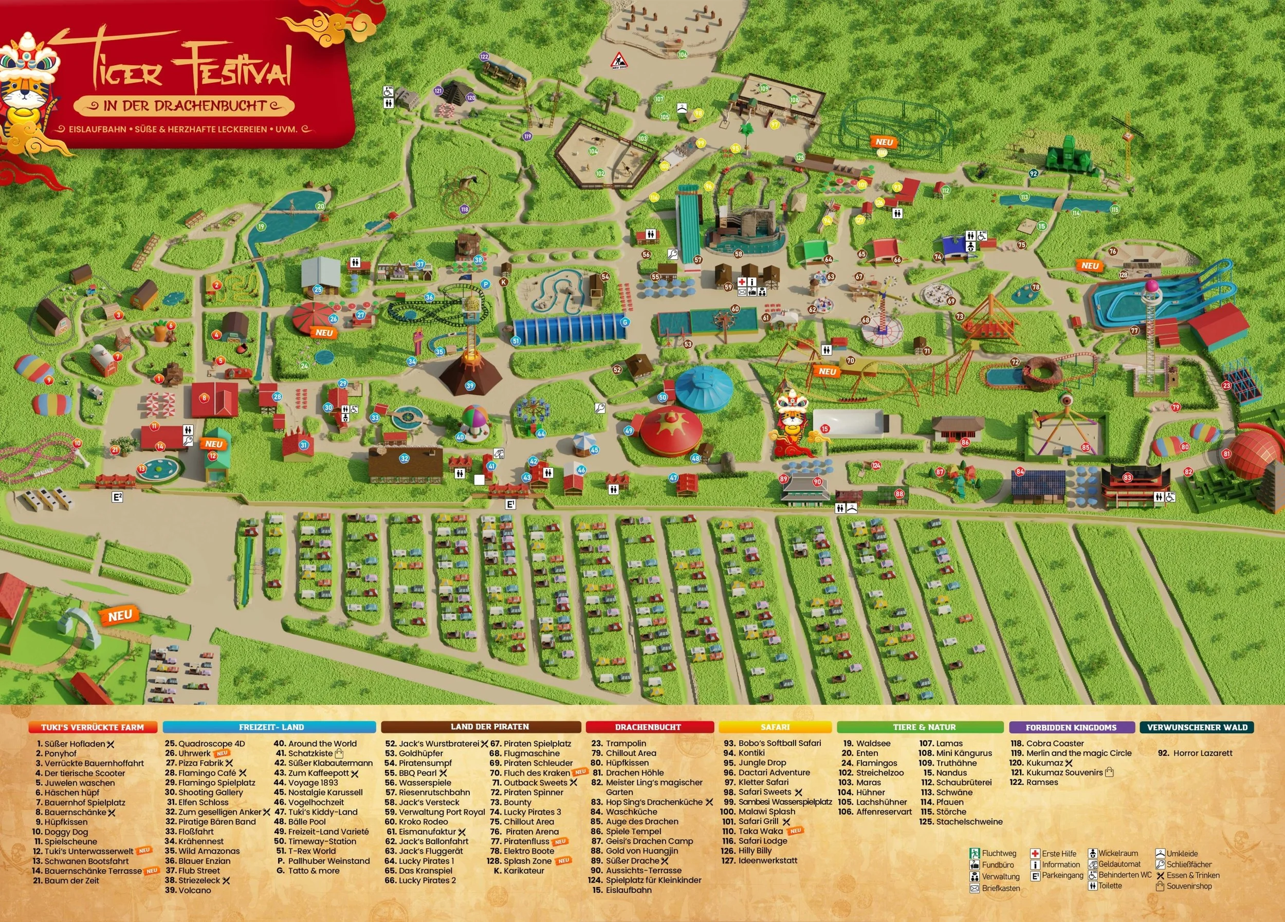 Freizeitland Freizeit Land Geiselwind Bayern Mölter Attraktion Info Achterbahn Map Guide Park Plan