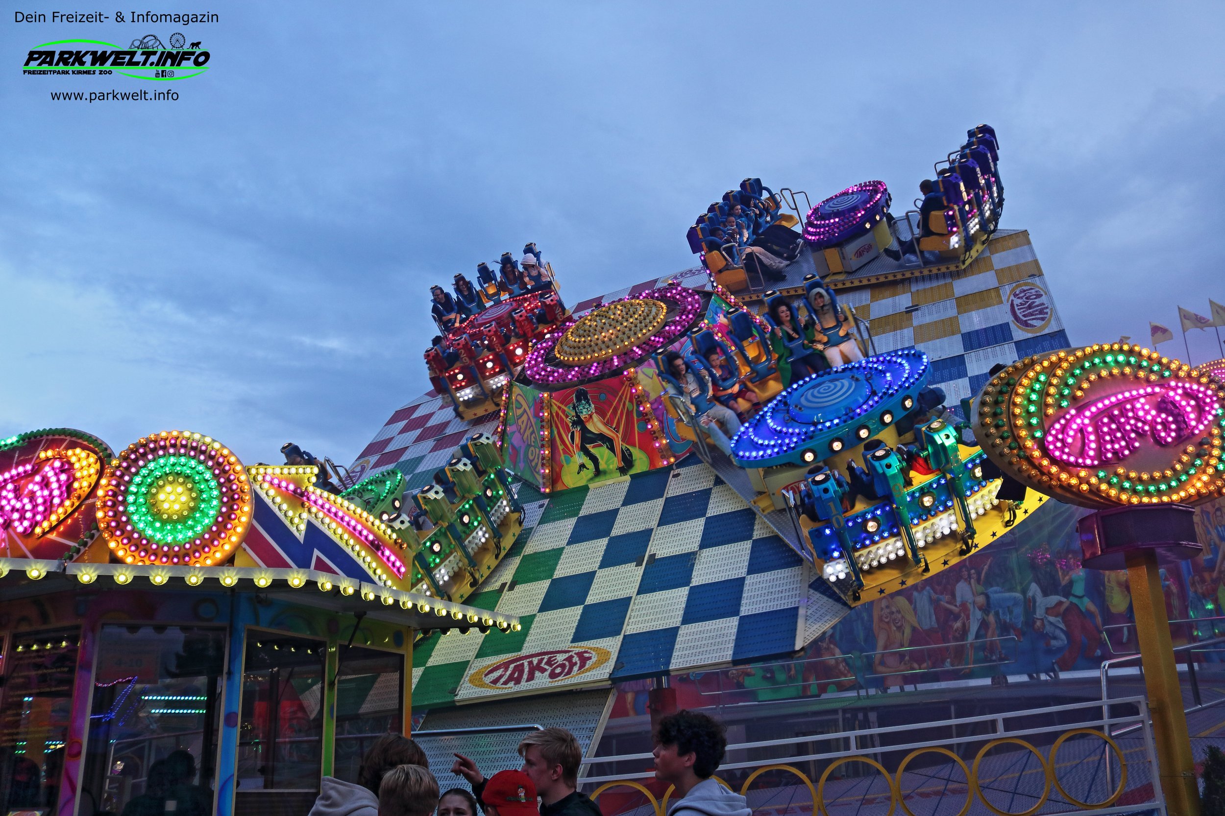Take Off Ruppert Huss Rides Attraktion Fahrgeschäft Kirmes Volksfest Freizeitpark Themepark Info Infos Technische Daten