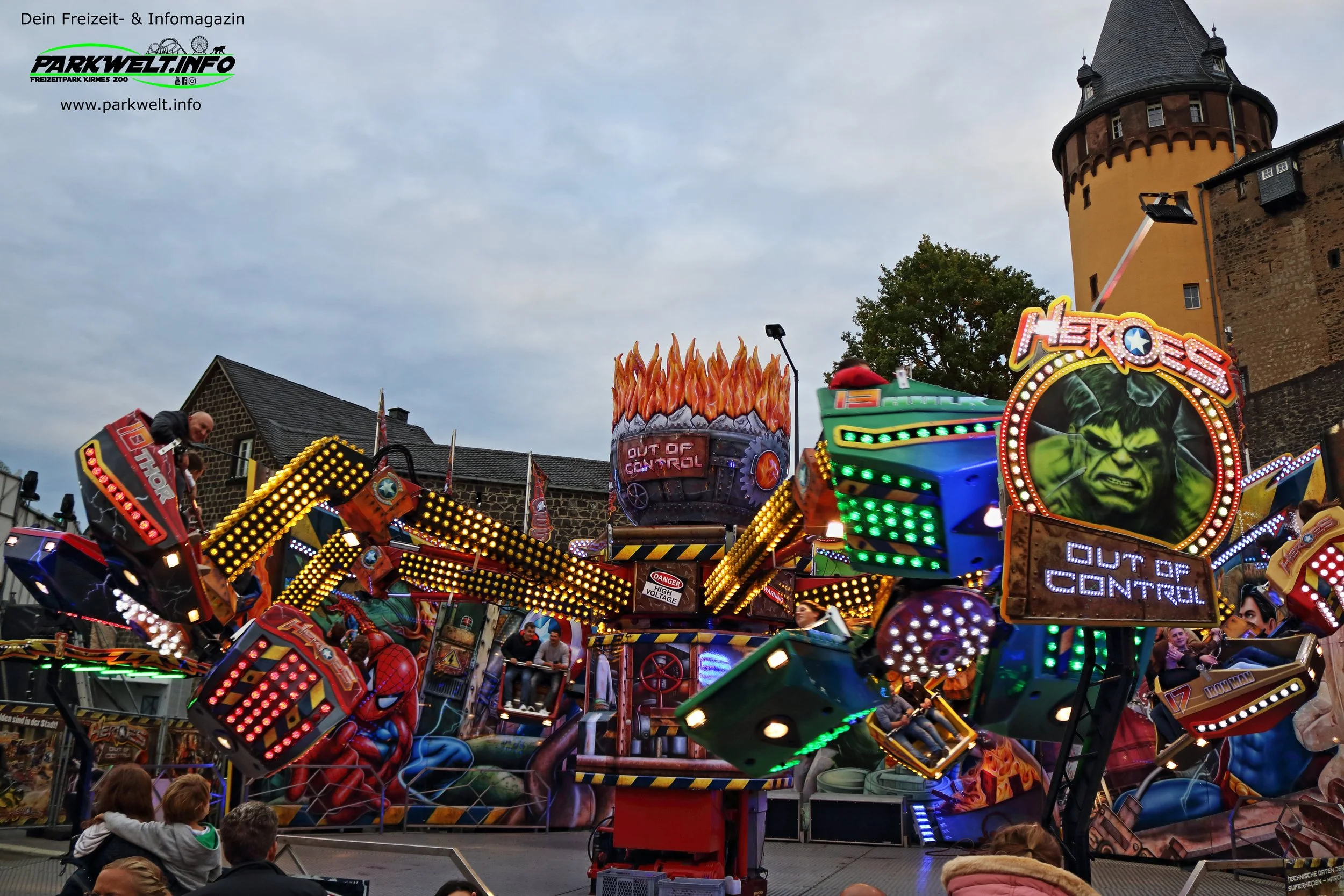 Heroes Marvin Fick Tivoli Enterprises Orbiter Jocker Kirmes Volksfest Attraktion Fahrgeschäft