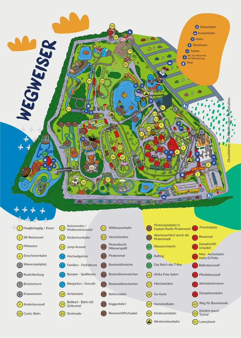 Rasti Land Freizeitpark Themepark Salzhemmendorf Attraktionen Neuheit Map Guide Anfahrt Preise Adresse Park Plan Achterbahn Öffnungszeiten