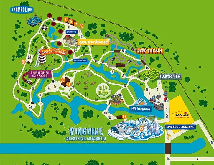 Pinguine Abenteuer Antarktis abc Rides Log Flume Sea Life Abenteuer Park Oberhausen ehemalige Attraktion Wasserbahn Wildwasserbahn CentrO  Info News Bilder Park Plan Map Guide Parkplan Merlin Entertaiments Group