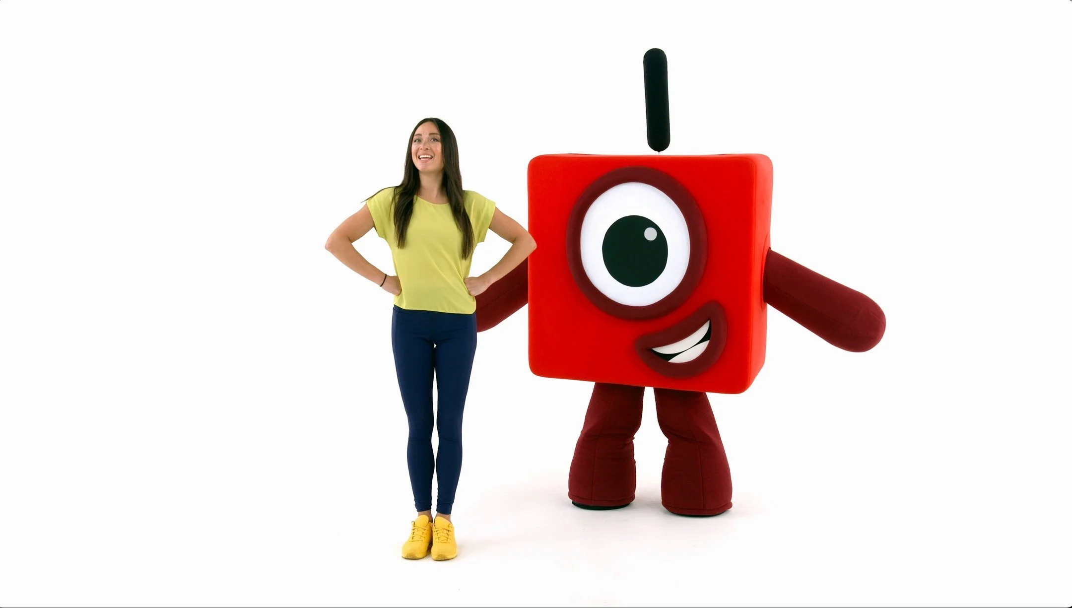 In April last year I was set the challenge of lighting a white cove studio space with ground based lighting only for a content piece for #nationalnumeracyday with Numberblock 1 from #Numberblocks and Strictly Come Dancing's @katyajones.

Image 1 is t