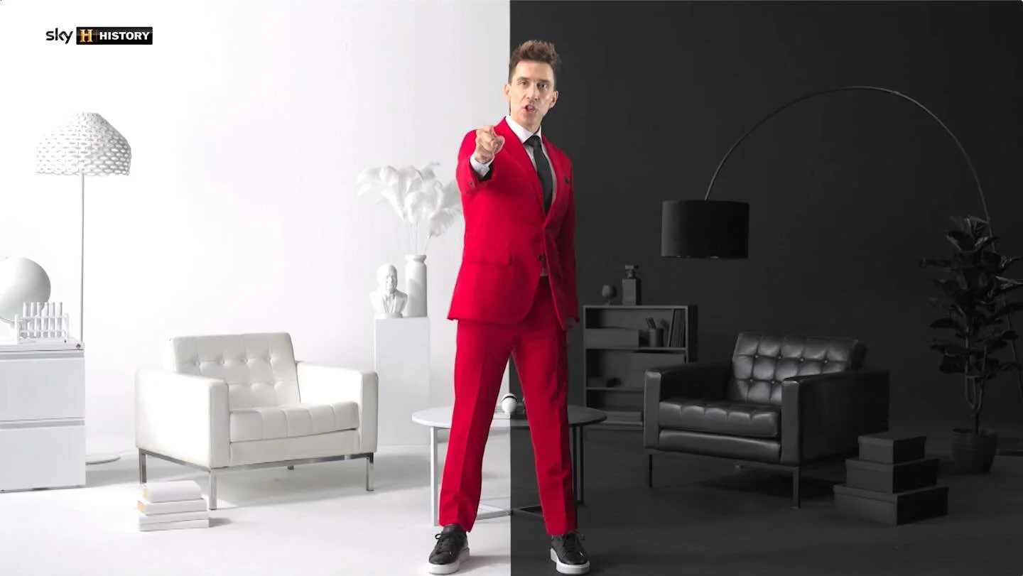 Finally some time to catch up on Insta&hellip; a project I haven&rsquo;t really highlighted yet&hellip; back in 2024 myself and @nicholashine of @gigantic.films set, lit and shot the Promo material for @historyuk &lsquo;s Russell Kane&rsquo;s Evil Ge