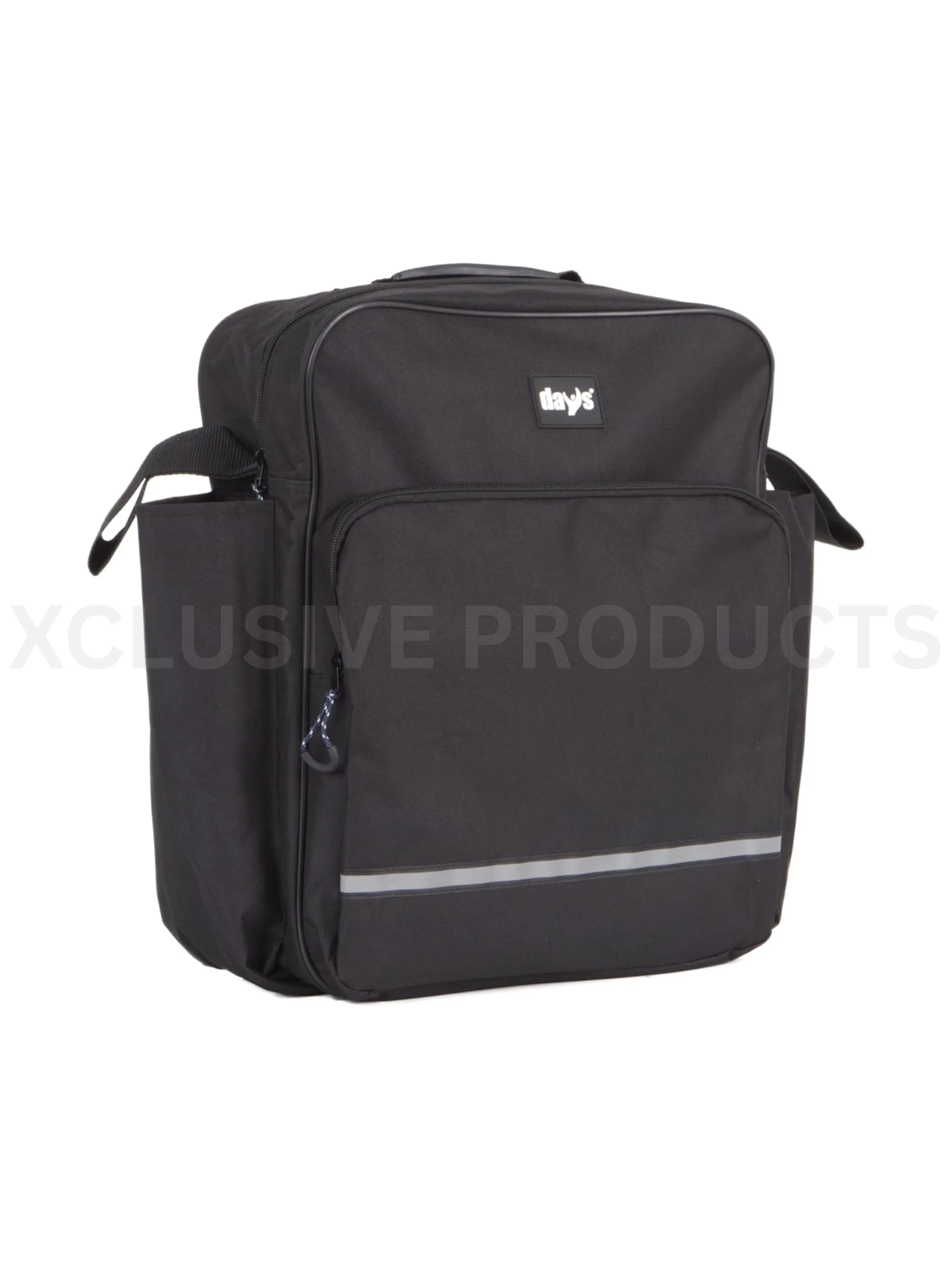 Days Homecraft Wheelchair Bag with Crutch Pocket, Black, Classic, Unisex