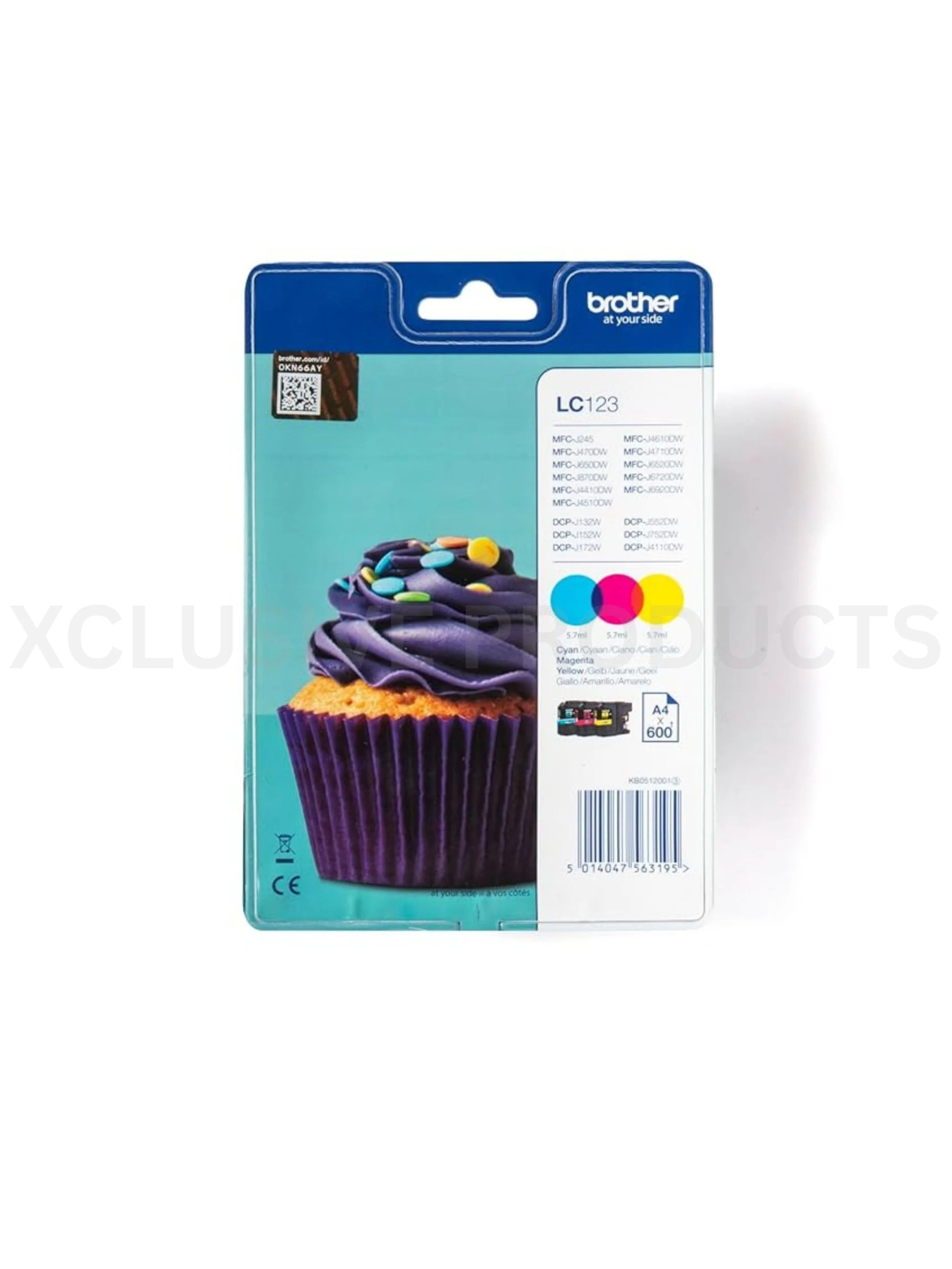 Brother LC-123C/LC-123M/LC-123Y Inkjet Cartridges, Cyan/Magenta/Yellow