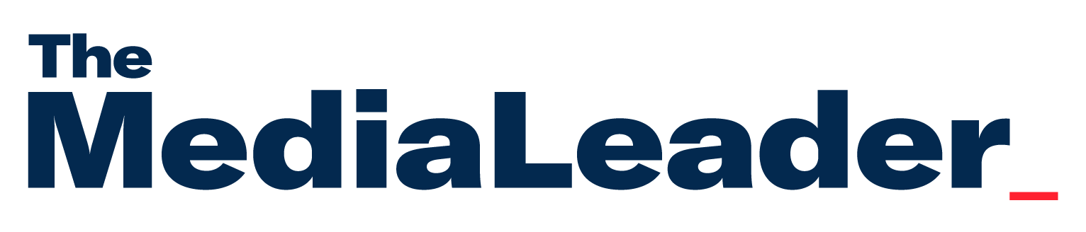 Text graphic with 'The Medialeder' in large dark blue letters and a small red line below.