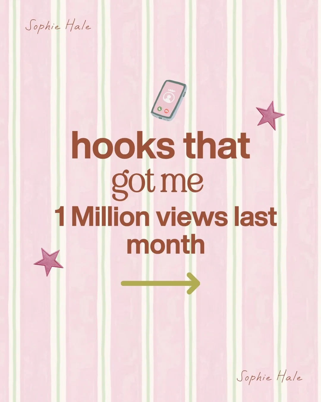 Can I be honest for a sec? 👀

I used to HATE hooks. I still don&rsquo;t vibe with the word because what are we, fish?

BUT I have seen firsthand how a really good hook makes all the difference to my content. I reached over 1 Million people last mont