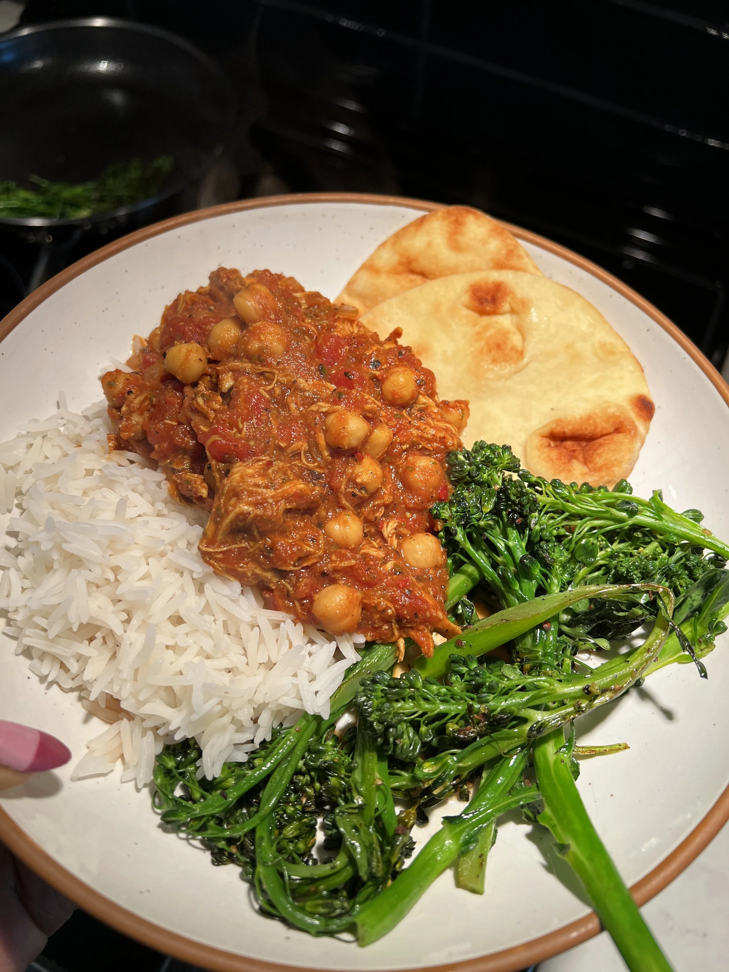 Easy Chicken Chana Masala with Shredded Chicken