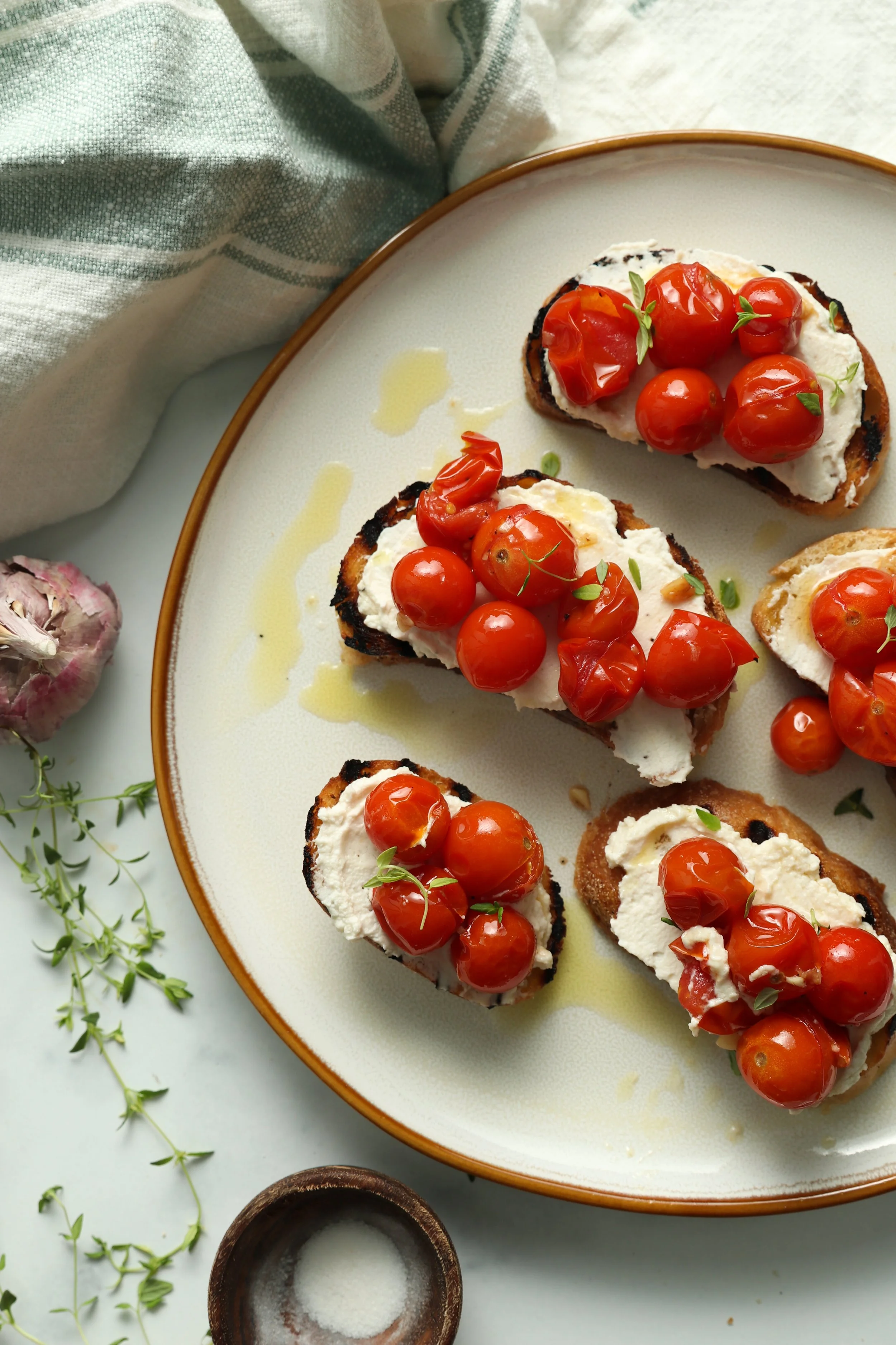 Whipped Ricotta Crostini with Roasted Tomatoes