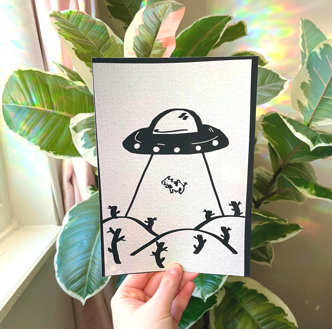 UFO Cow Abduction Print