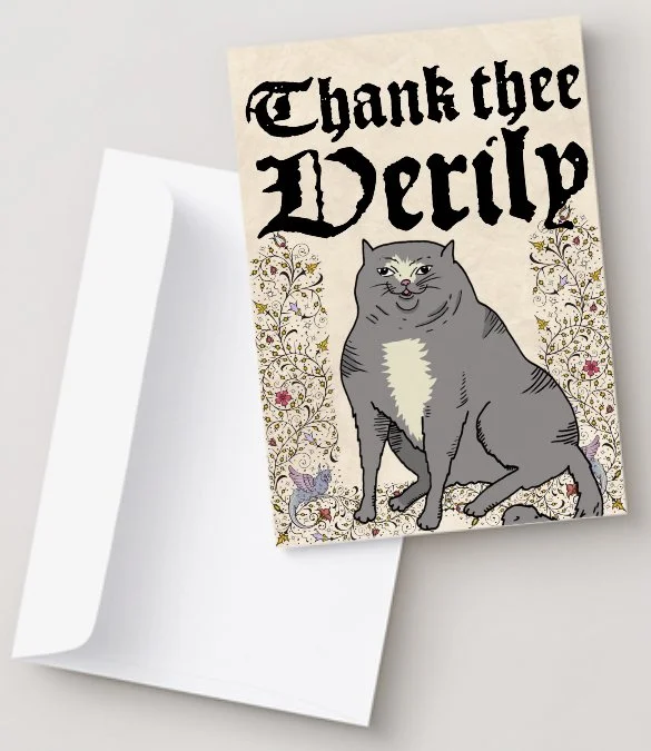 Medieval Cat Thank You Card