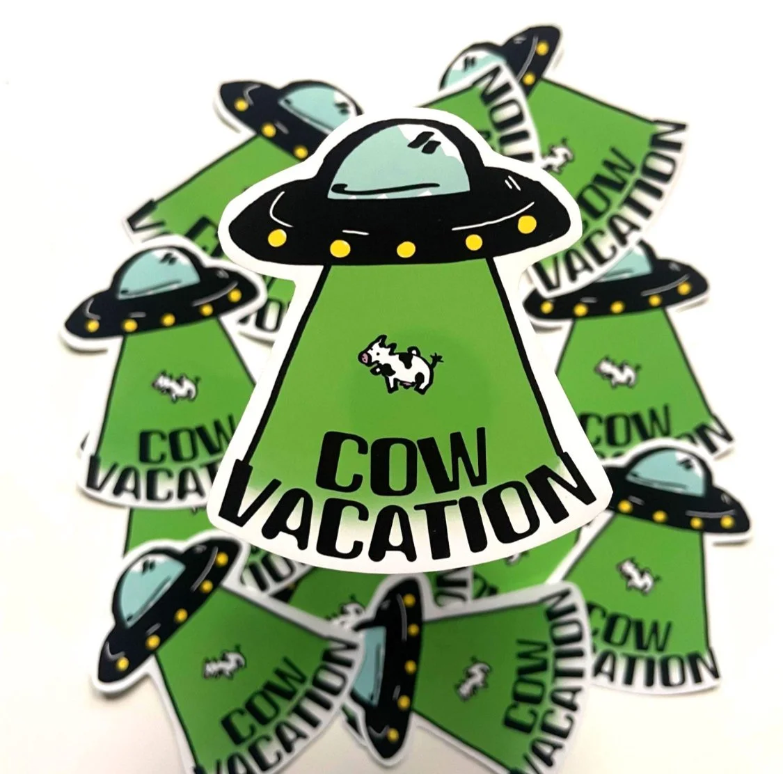 UFO 'Cow Vacation' Vinyl Sticker