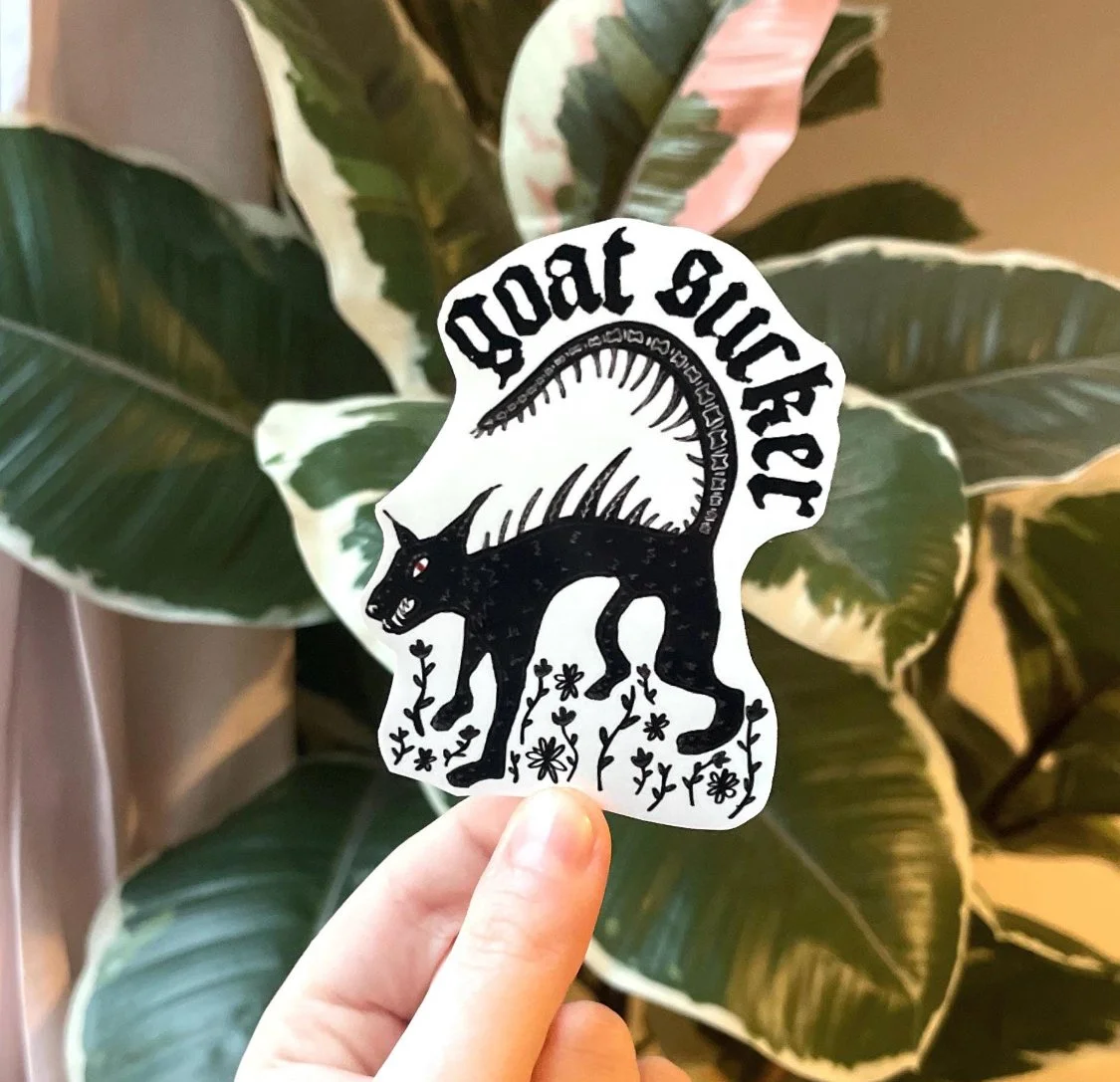 'Goat Sucker' Chupacabra Vinyl Sticker
