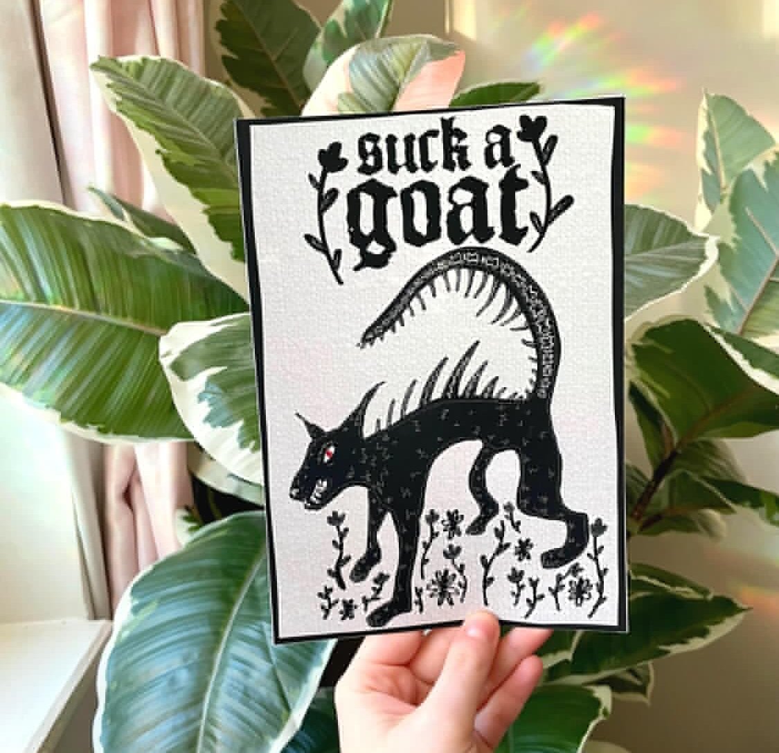 'Suck a Goat' Chupacabra Print