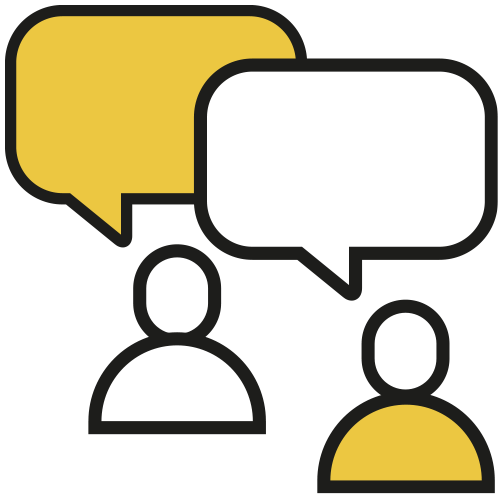 icon of two people having a conversation
