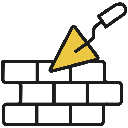 icon of a wall being built