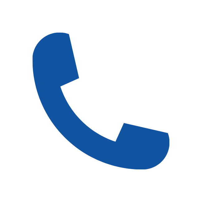 En blå telefonhåndsæt-ikon på sort baggrund.
