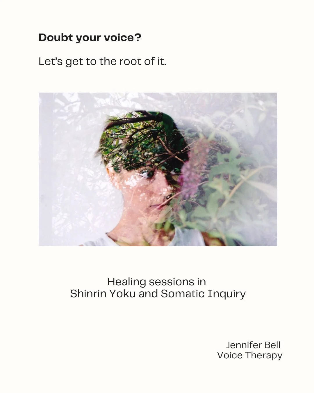 You deserve to be heard. Transcend longstanding blocks in expression through using the power of embodied presence and nature. These practical, one-to-one sessions are deeply restorative and effective. You will tune into your body with respect, unders