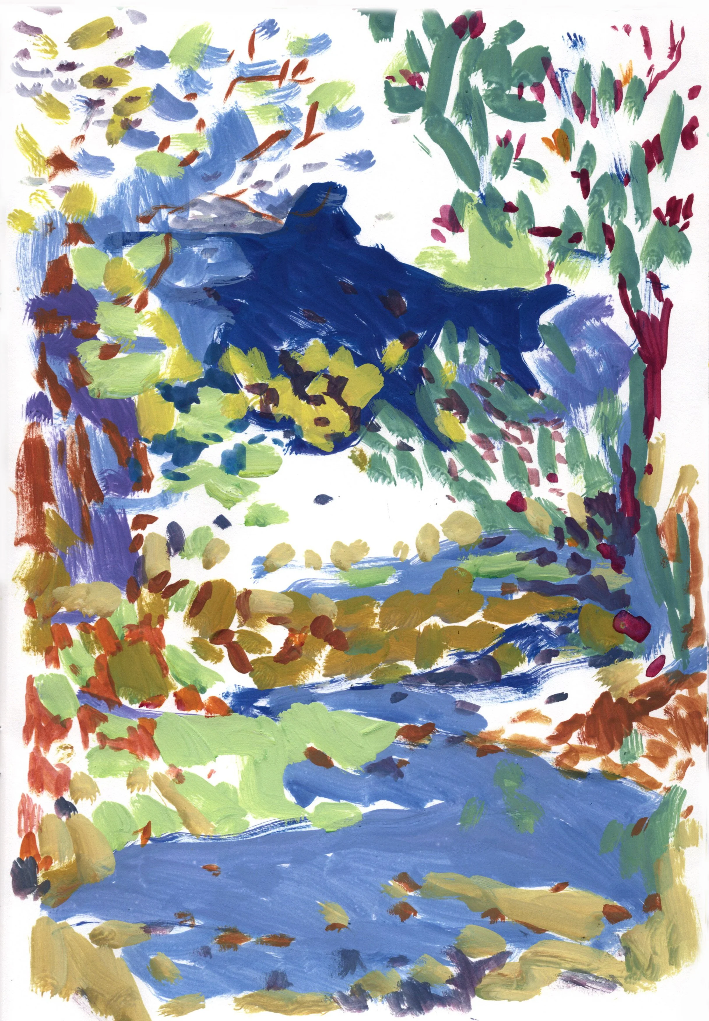 La Montagne, gouache