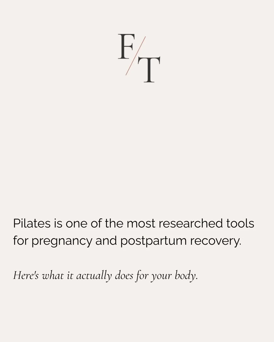 Pregnancy and postpartum are two of the most physically demanding seasons a woman&rsquo;s body goes through. 

Pilates has the research to back it &mdash; pain reduction, core recovery, fatigue, sleep, mood. Come move with us. &rarr; Link in bio.

#f