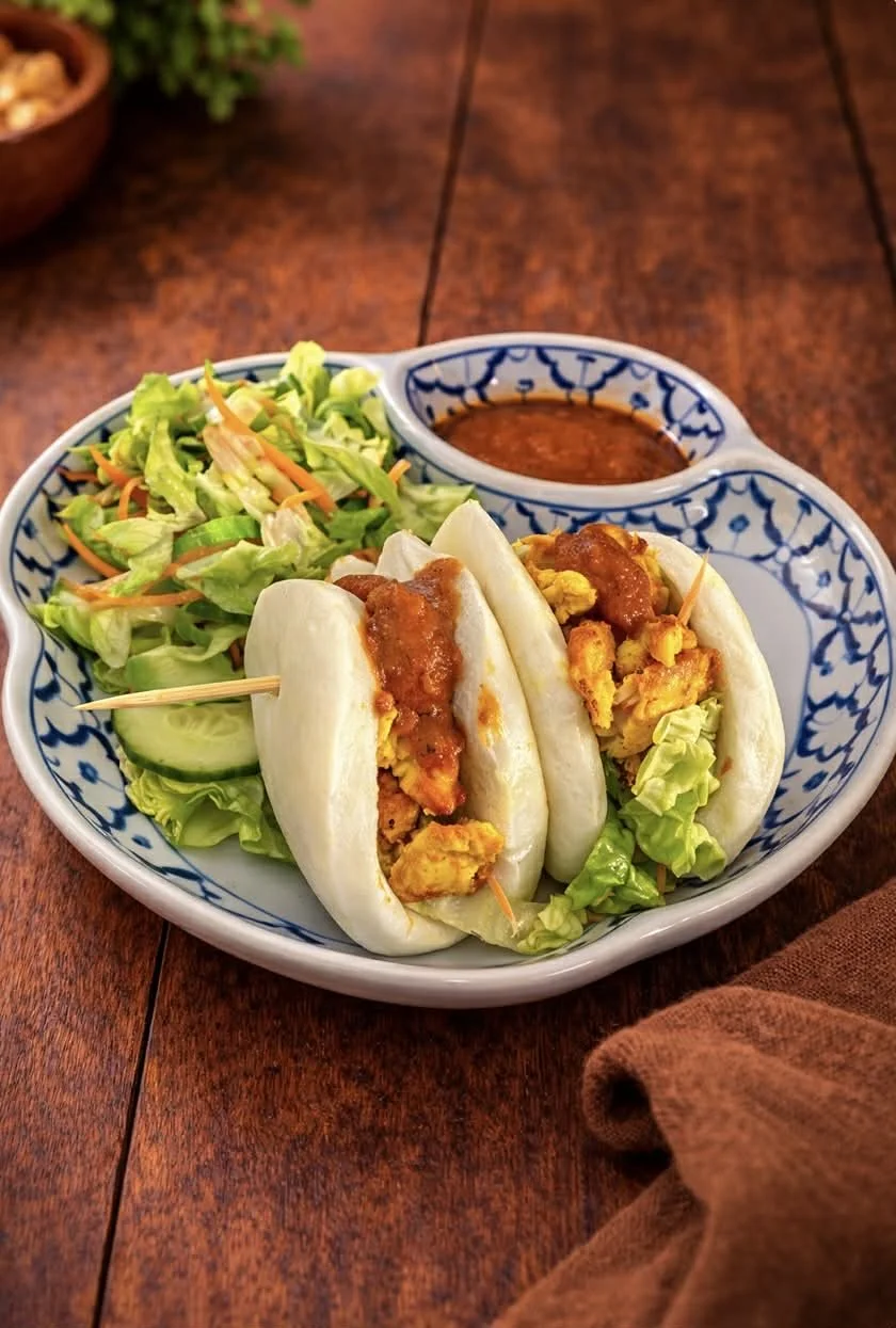 Chicken Satay buns  (2 pieces)